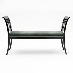 Danish Early 19th Century Empire Black Polished Mahogany Bench