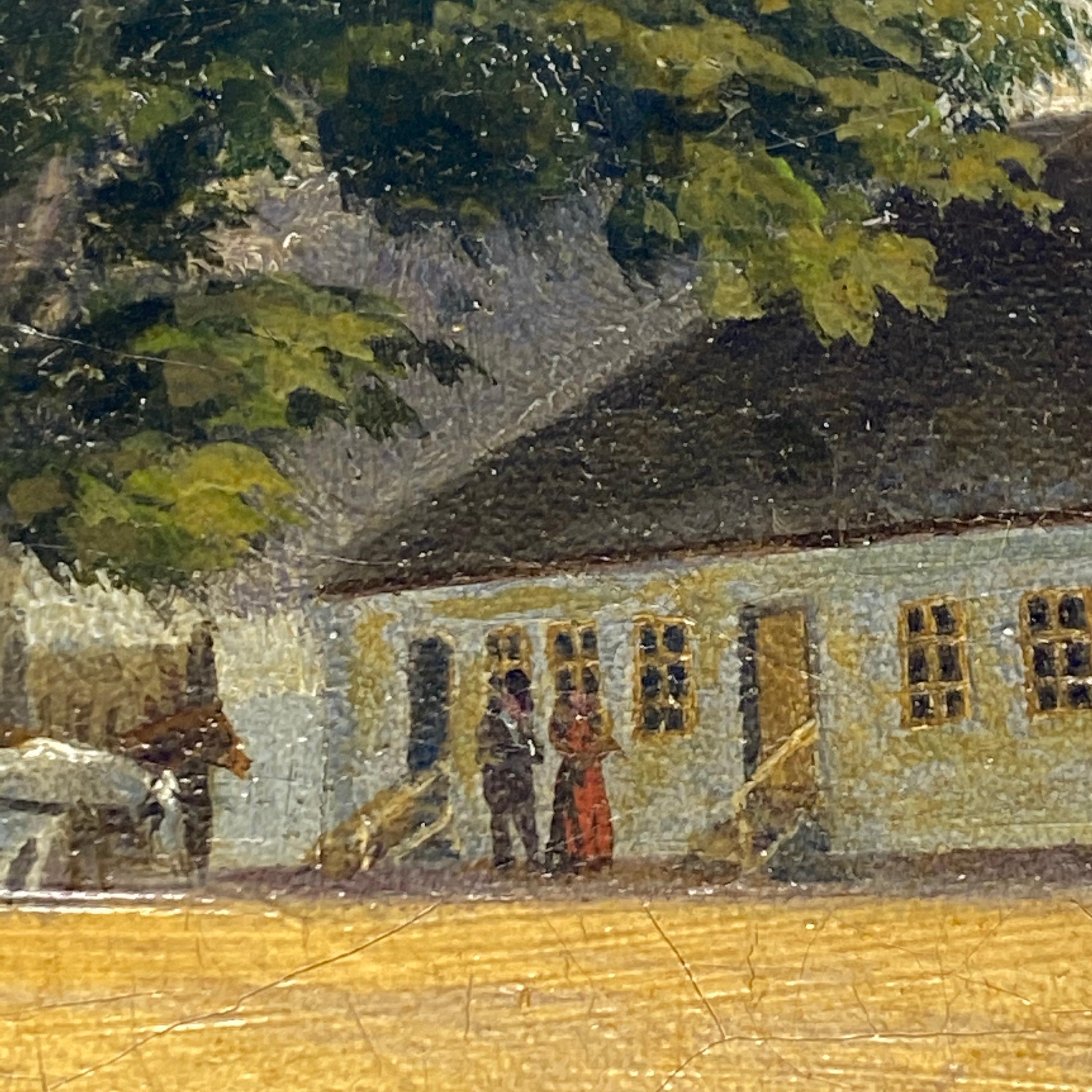 Danish Early 19th Century Oil Painting Of A Farm House For Sale 5