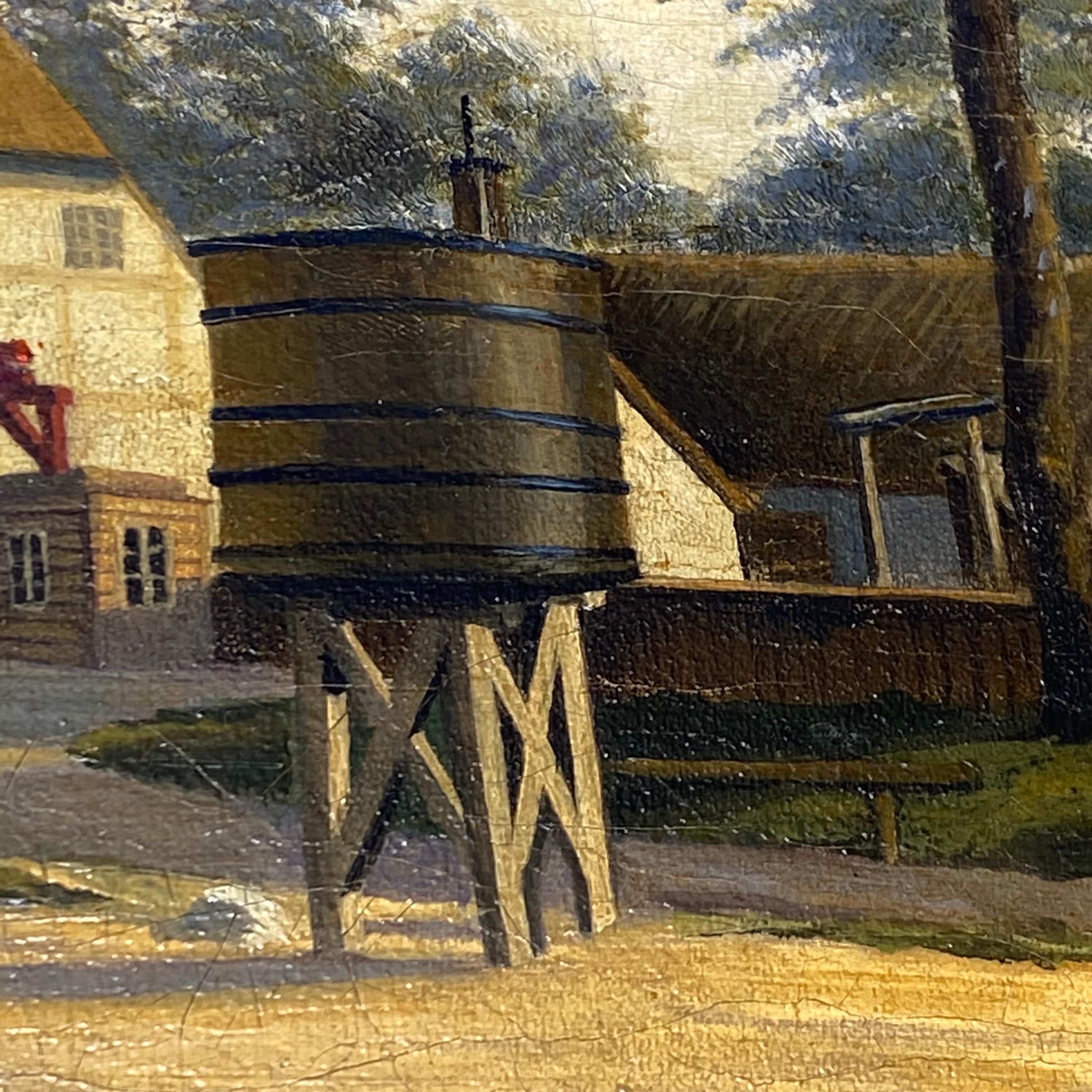 Peinture à l'huile danoise du début du 19ème siècle représentant une maison de ferme en vente 10