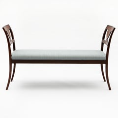 Danish Early 19th Century Mahogany Upholstered Seat Bench