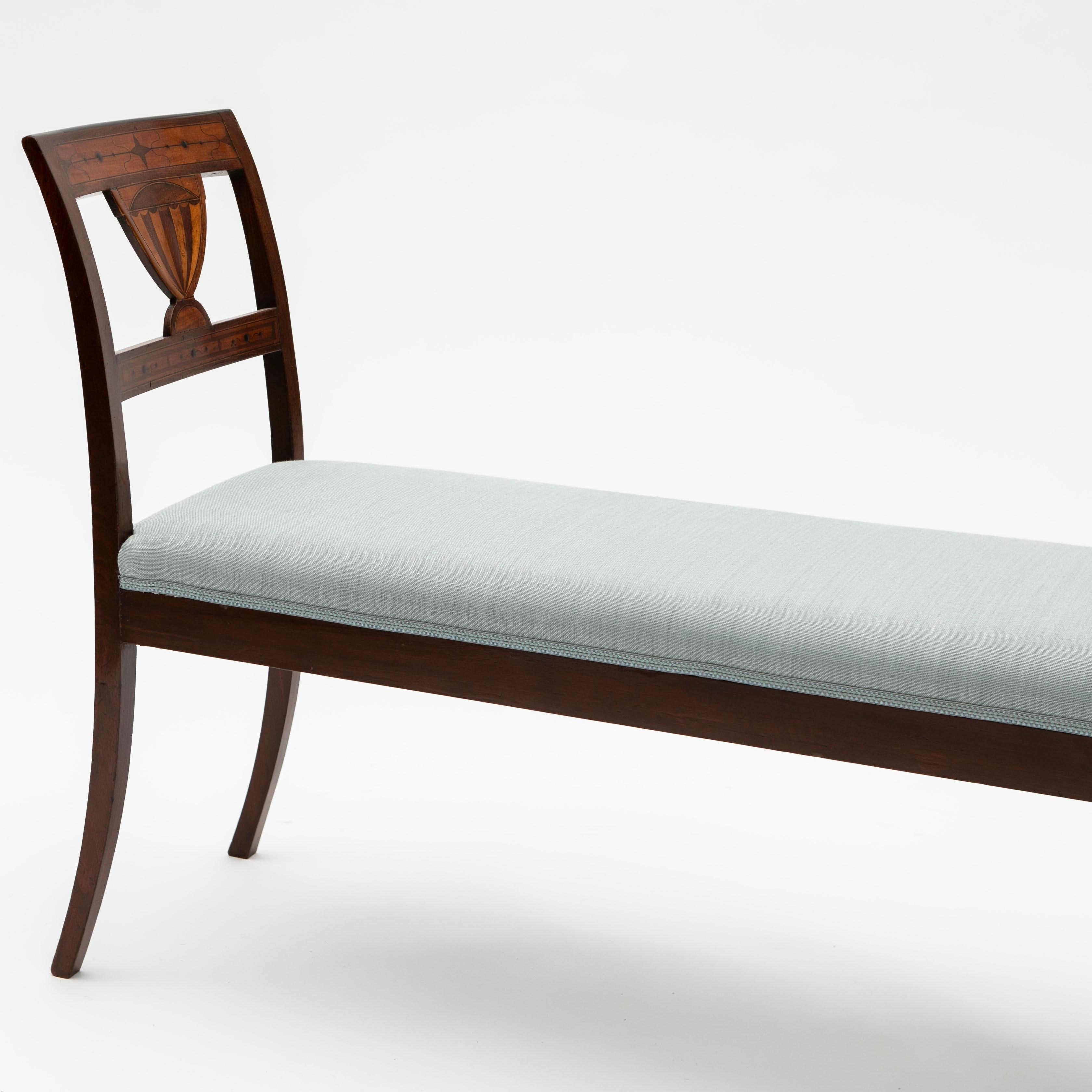 Danish Early 19th Century Mahogany Upholstered Seat Bench For Sale 1