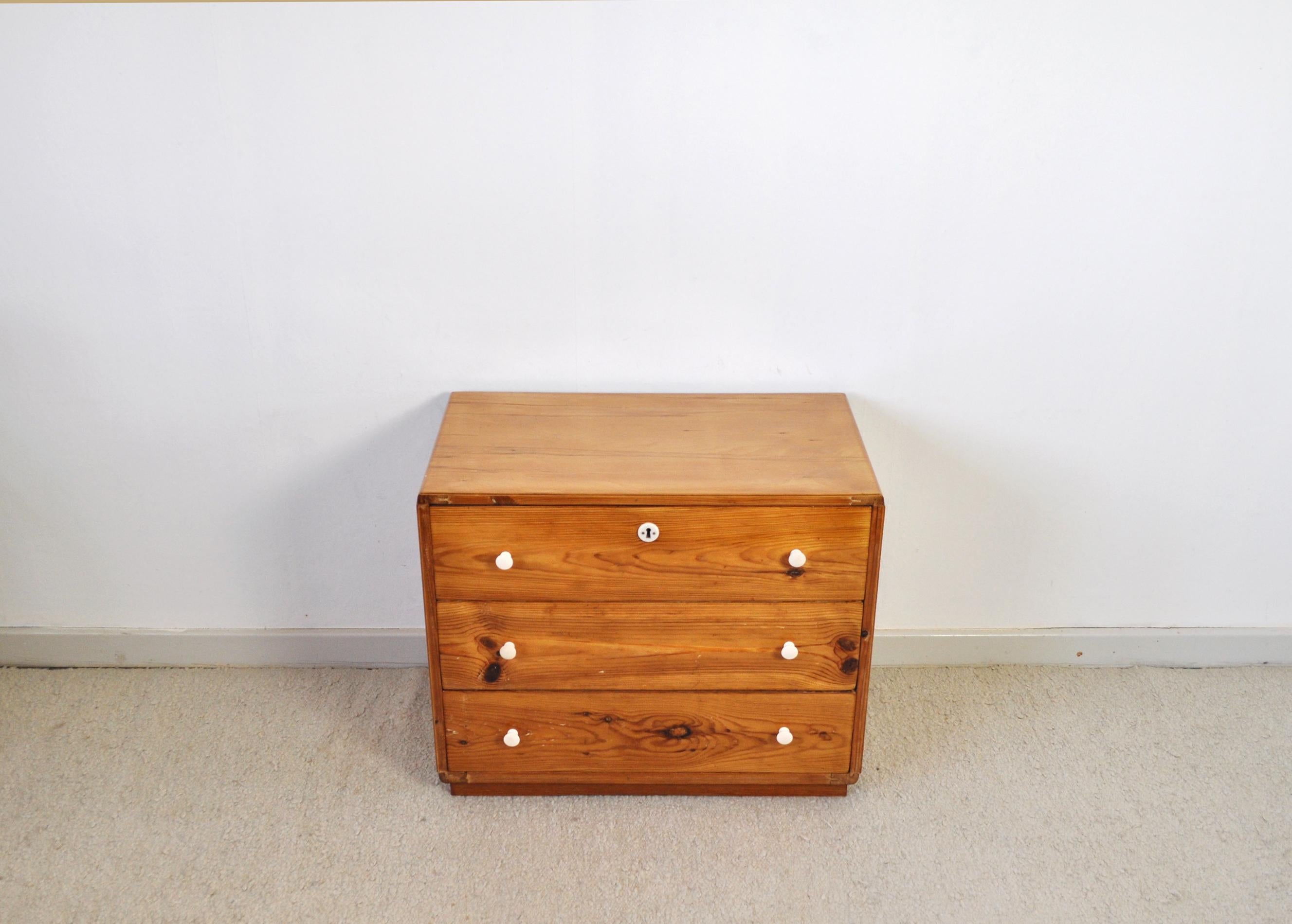 Lacquered Danish Early 20th Century Pine Chest of Drawers For Sale