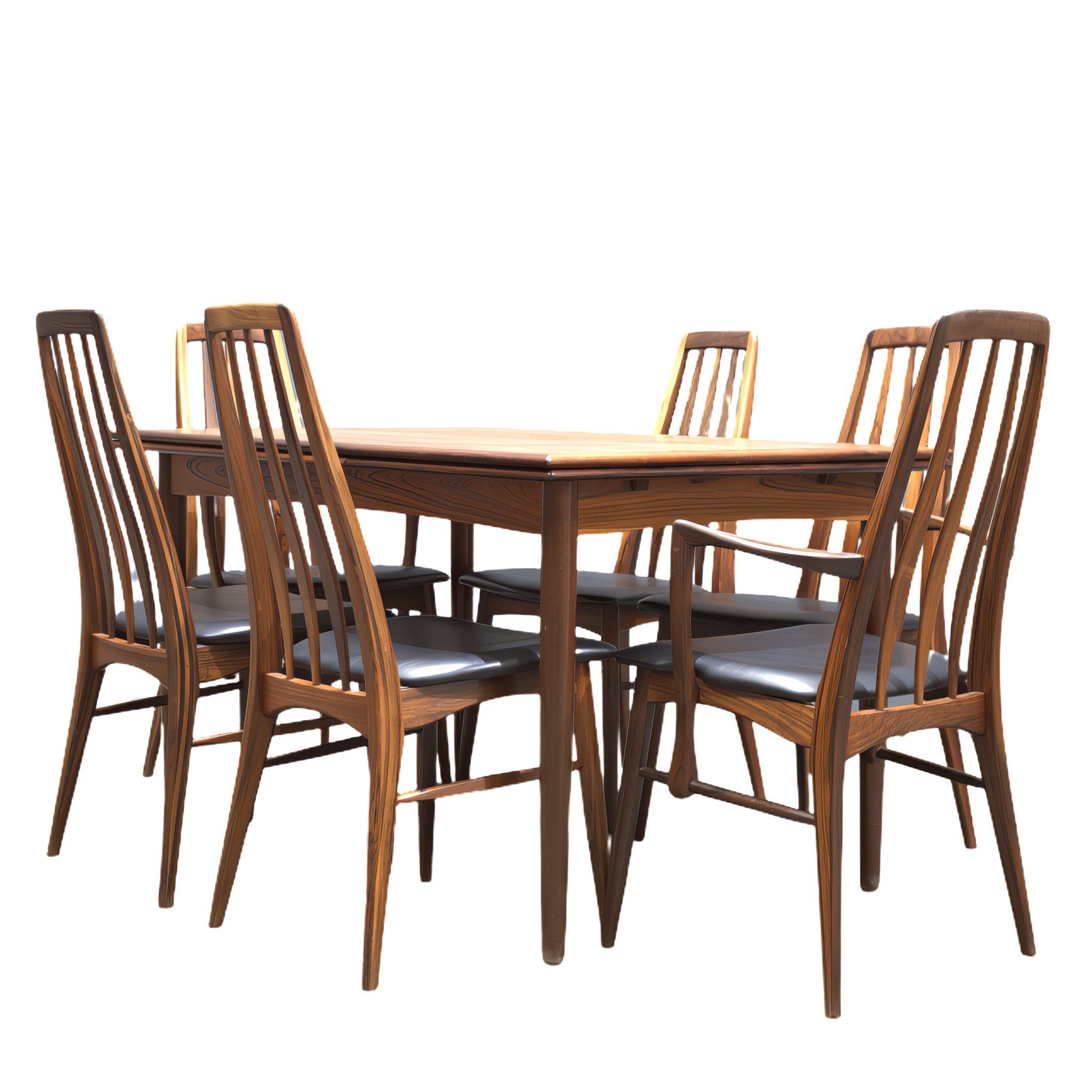 Mesa de comedor danesa de palisandro de principios de los 60 Moderno de mediados de siglo en venta