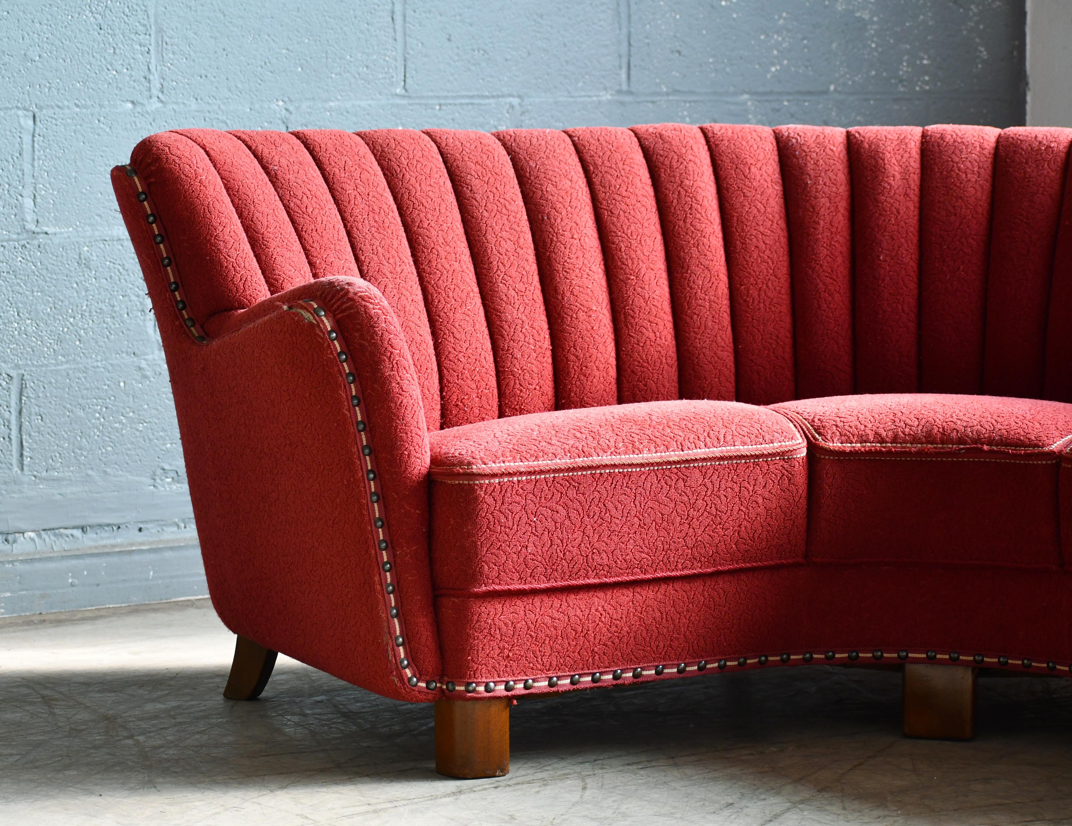 Danish Early Mid-Century 1950's Corner Sofa In Good Condition In Bridgeport, CT