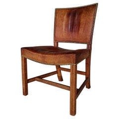Danish early Model 3758 "The Red Chair" by Kaare Klint for Rud. Rasmussen 1920s