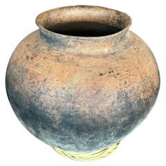 Danish Earthenware Planter with Adjustable Corded Base