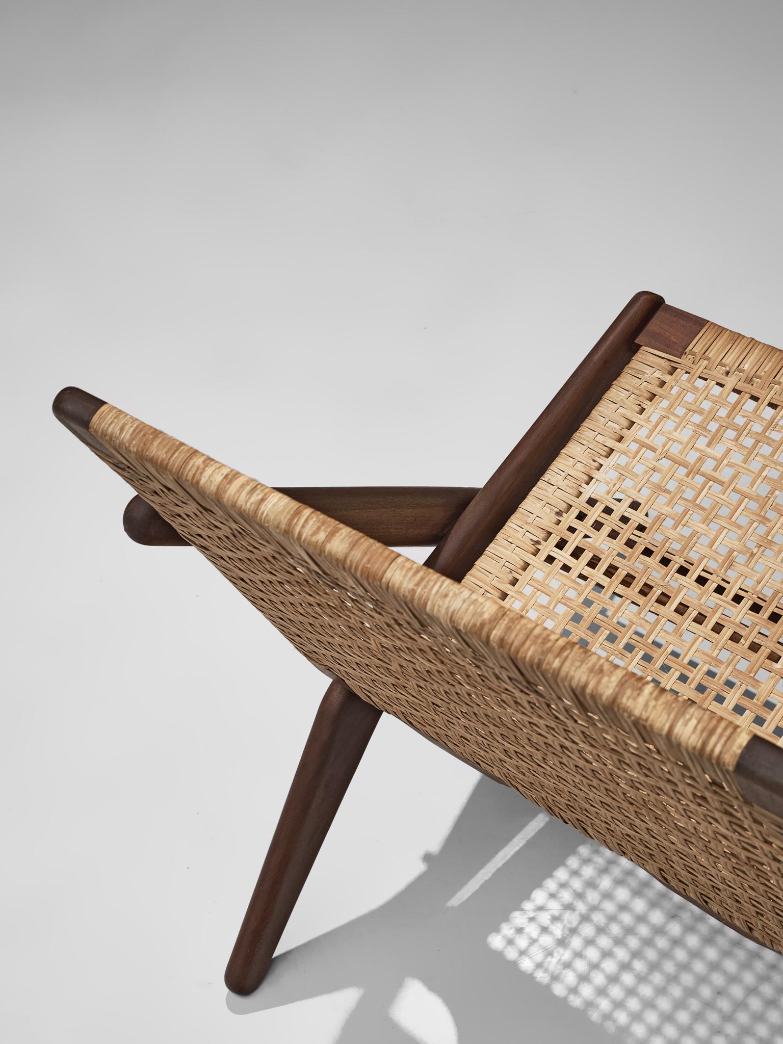 Danish Easy Chair in Wood and Wicker by Arne Hovmand-Olsen 4
