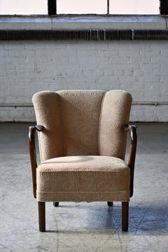 Danish Easy Chair with Open Armrests by Alfred Christensen, 1940's