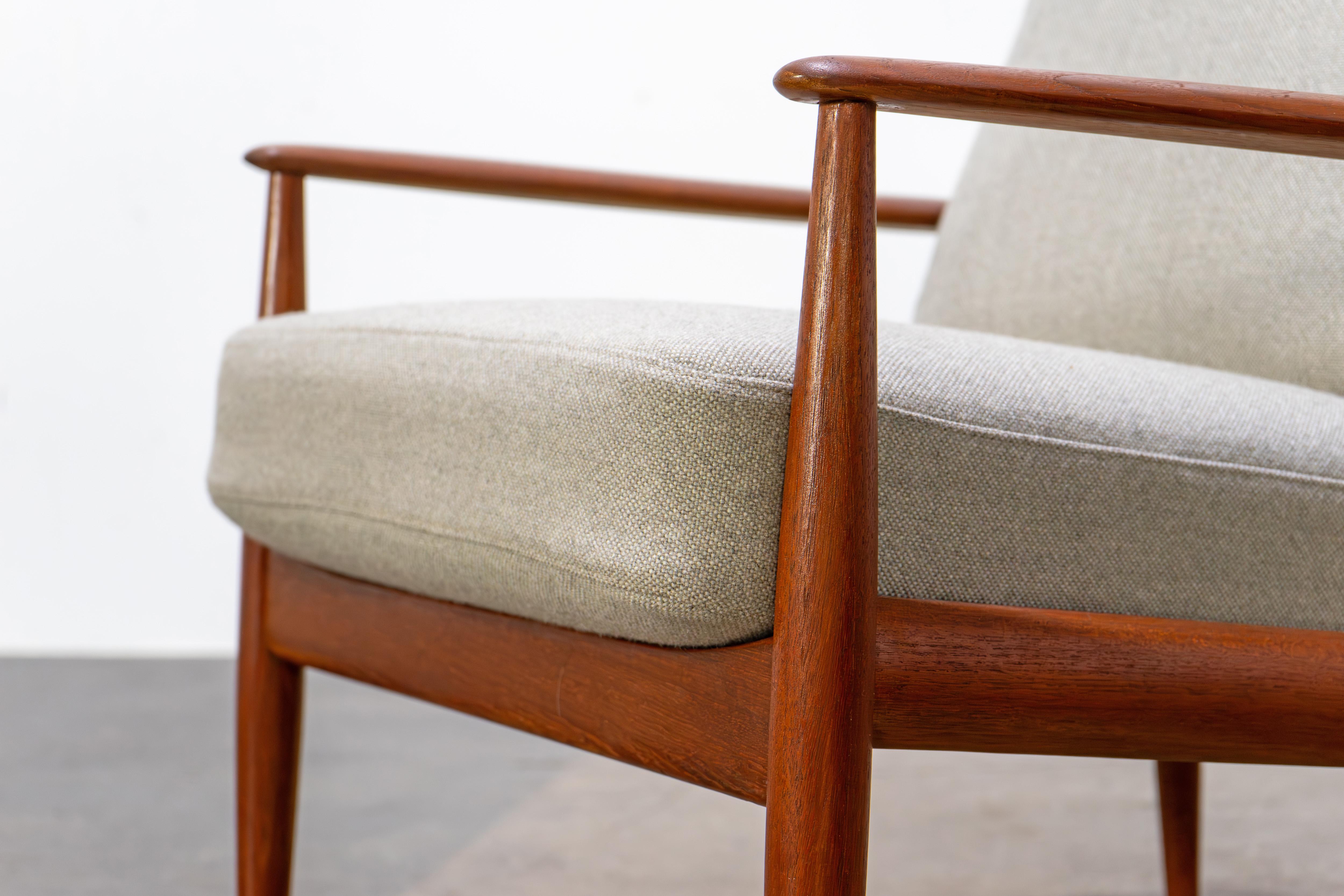 Danish Easy Chairs by Grete Jalk France & Daverkosen, Teak and Kvadrat Fabric 4