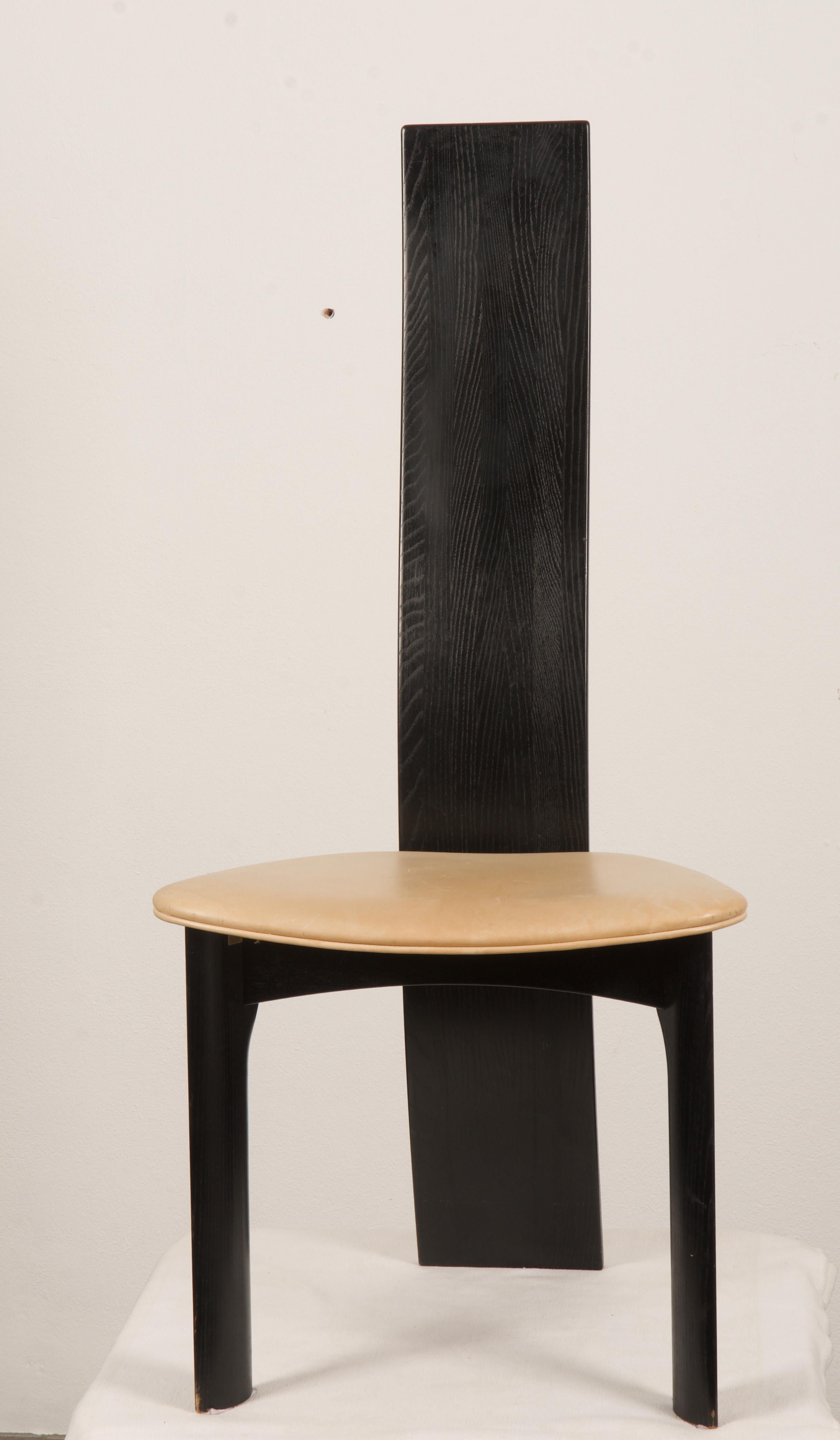 Scandinavian Modern Danish Ebonized Dining Chairs by Bob og Dries Van Den Berghe For Sale