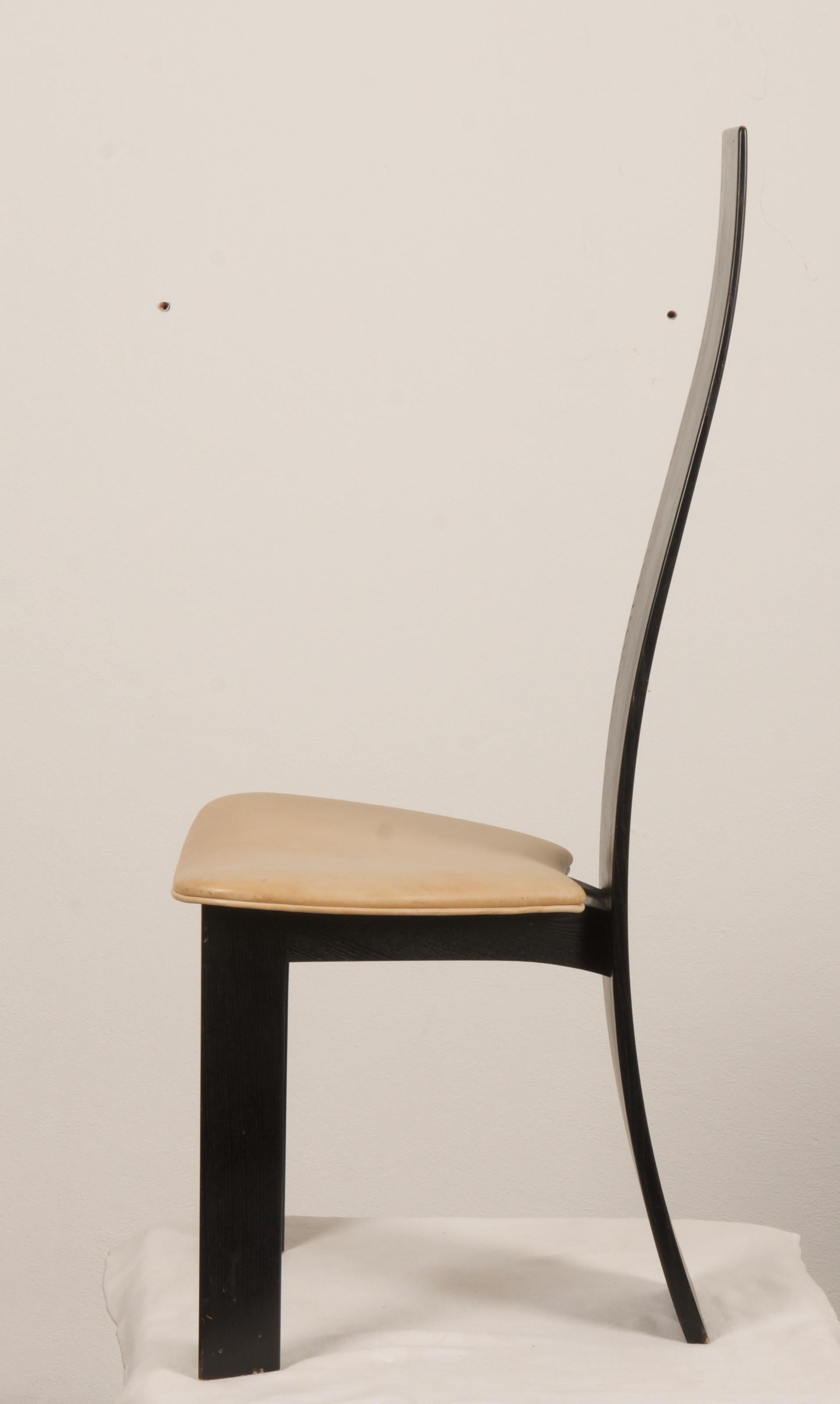Late 20th Century Danish Ebonized Dining Chairs by Bob og Dries Van Den Berghe For Sale