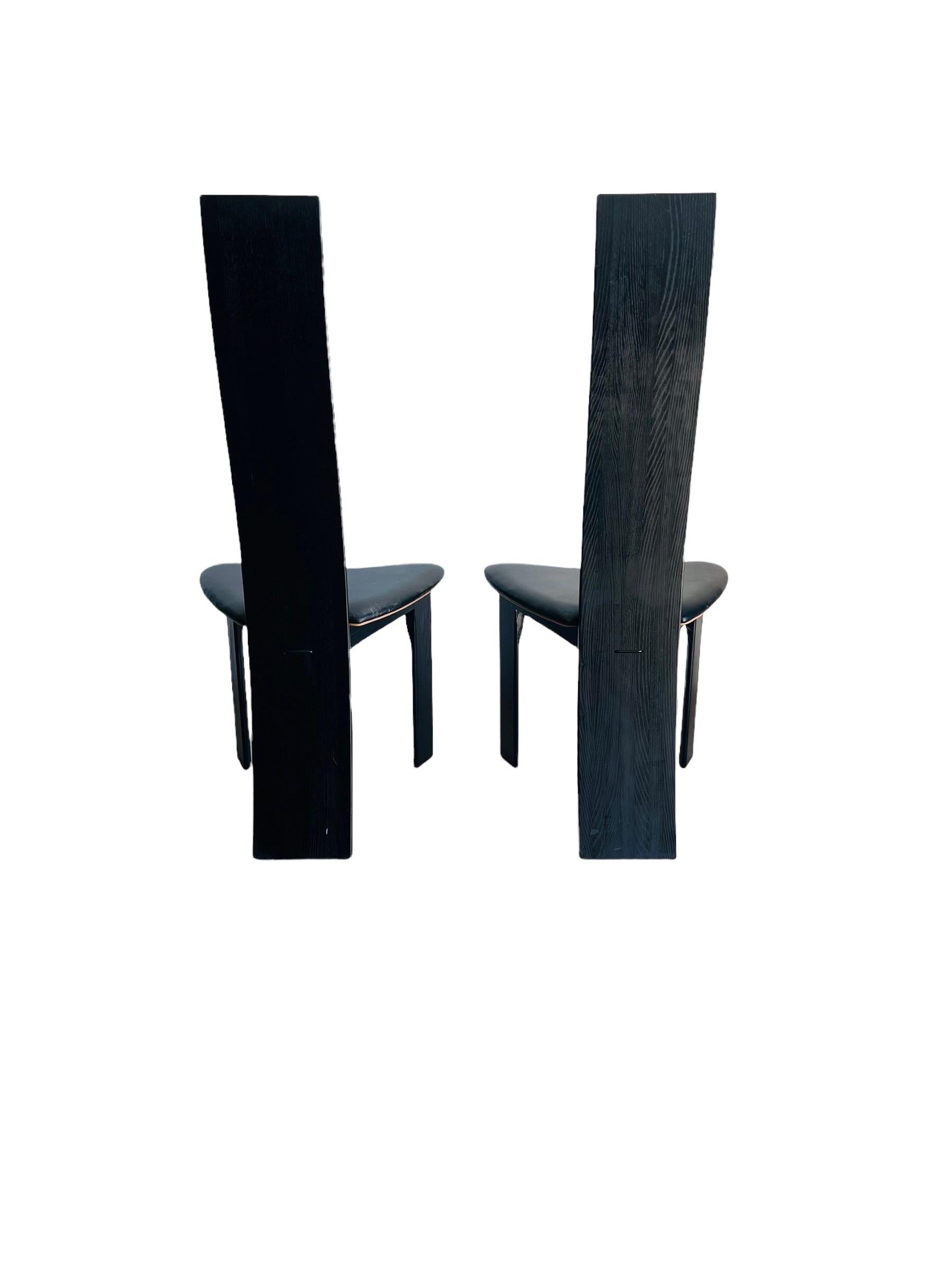 Danish Ebonized Dining Chairs Designed by Bob & Dries Van Den Berghe For Sale 1