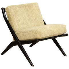 Folke Ohlsson Ebonized Scissor Slipper Chair