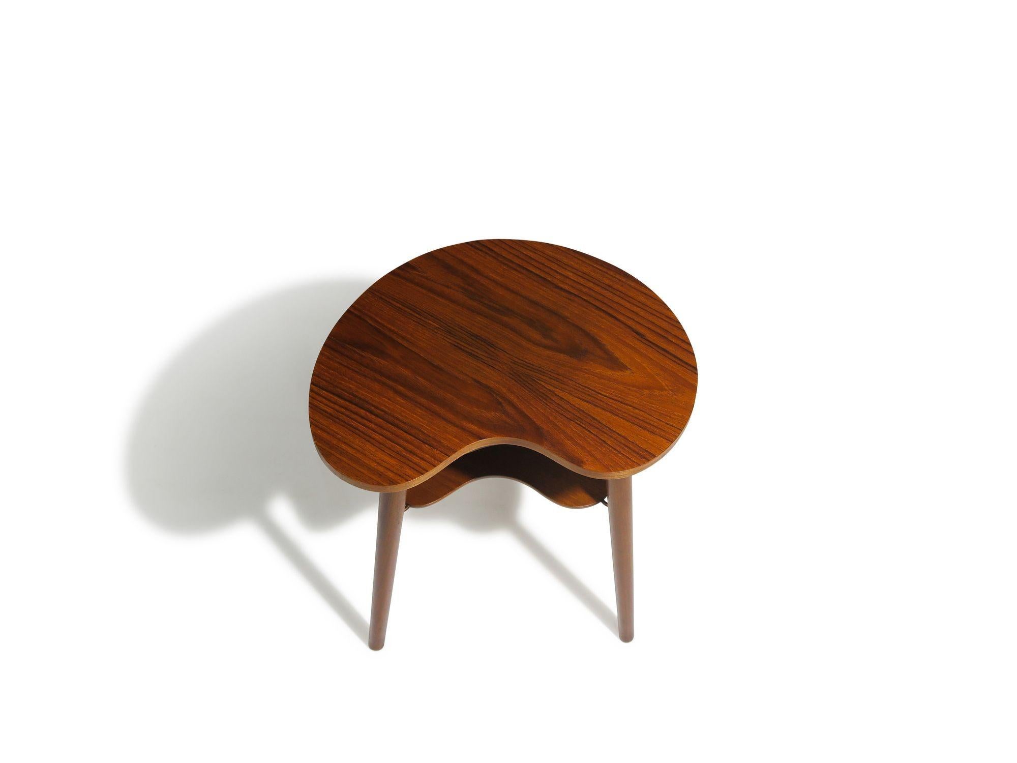 Oiled Danish Edmund Jorgensen Teak Artist Pallet Shape Side Table #1