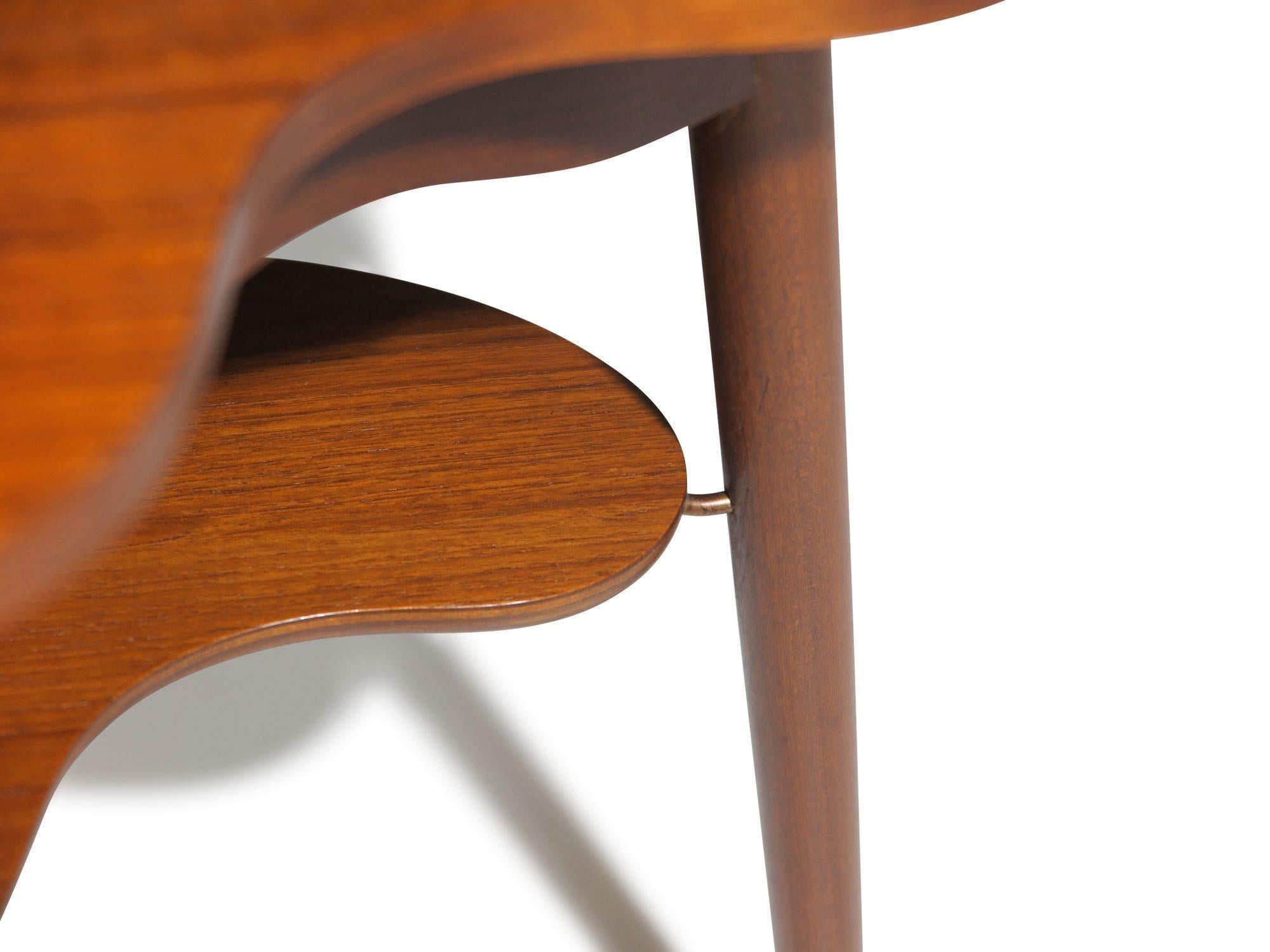 Danish Edmund Jorgensen Teak Artist Pallet Shape Side Table #1 In Excellent Condition In Oakland, CA