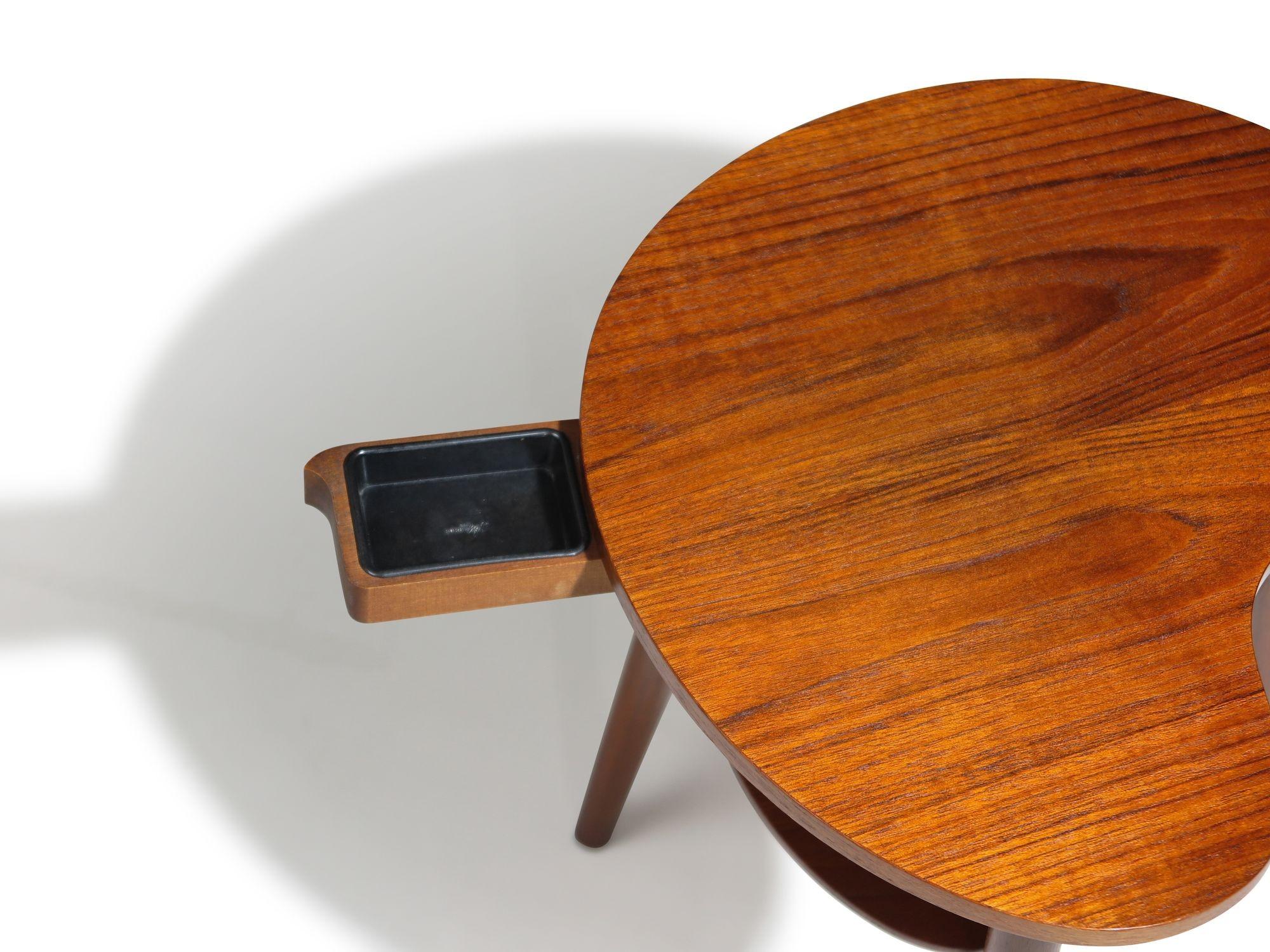 Danish Edmund Jorgensen Teak Artist Pallet Shape Side Table #1 1