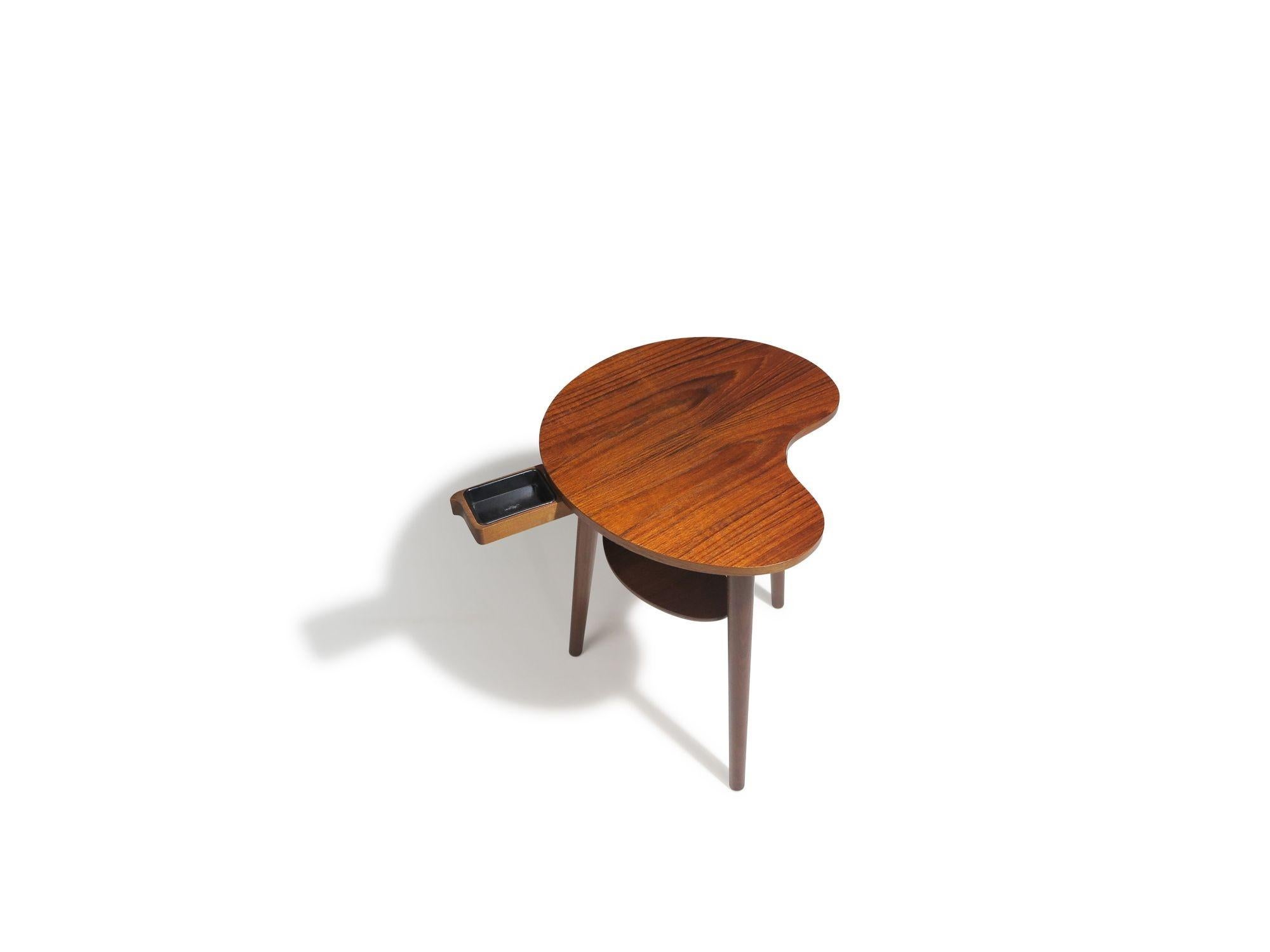 Danish Edmund Jorgensen Teak Artist Pallet Shape Side Table #1 2