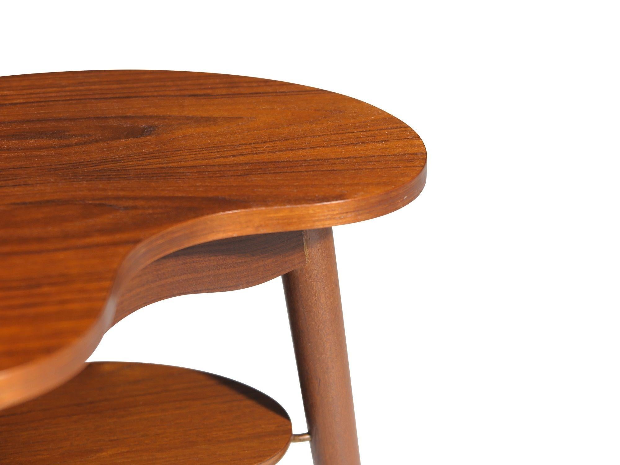 Danish Edmund Jorgensen Teak Artist Pallet Shape Side Table #1 3