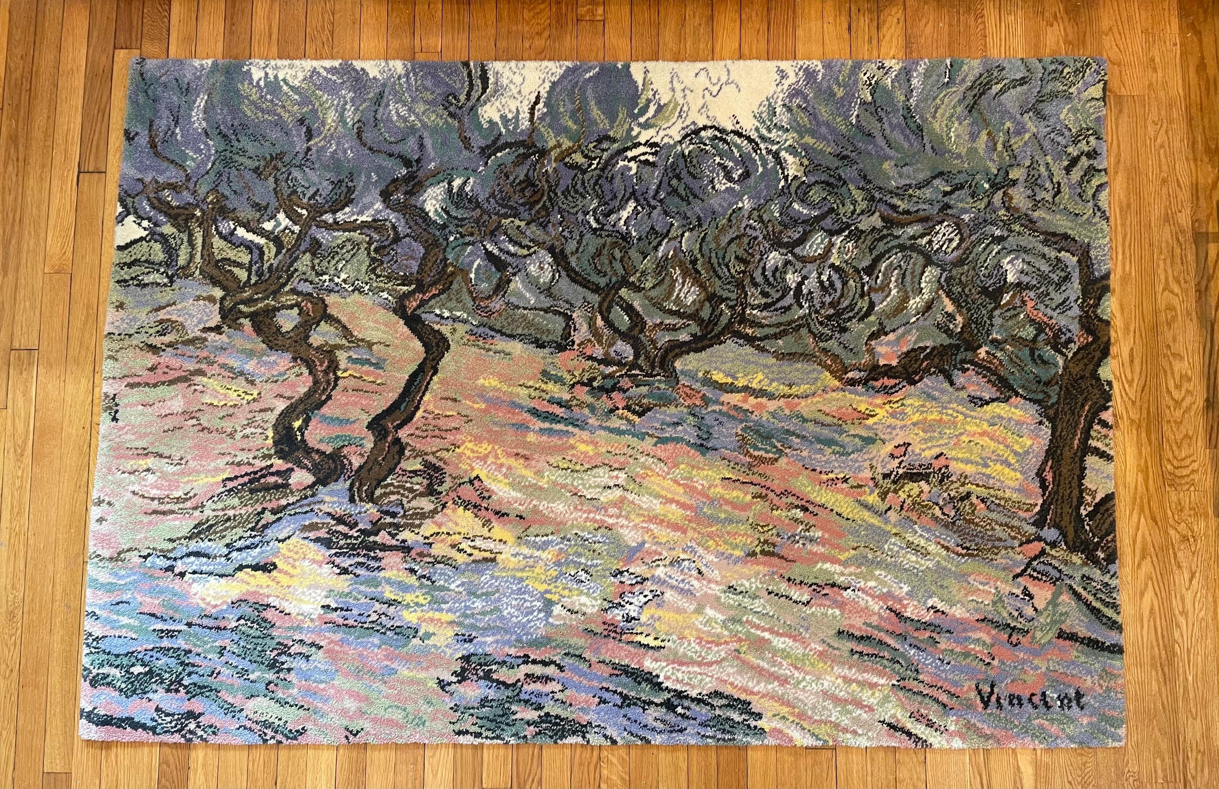 Moderne Tapis danois Ege Axminster pour Vincent van Gogh « Olive Trees » en laine en vente