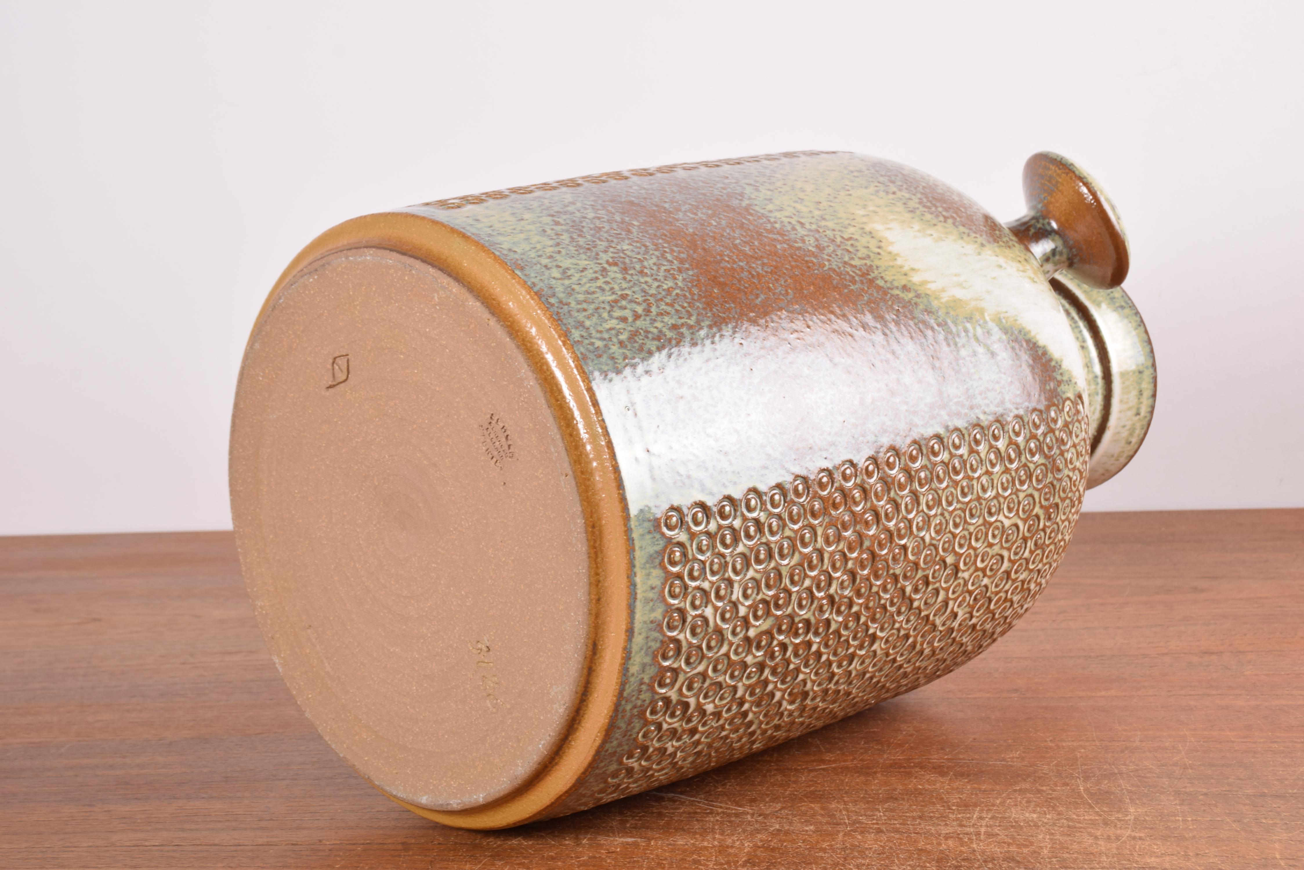 Huge Danish Brutalist Einar Johansen for Søholm Ceramic Floor Vase Brown, 1960s For Sale 9