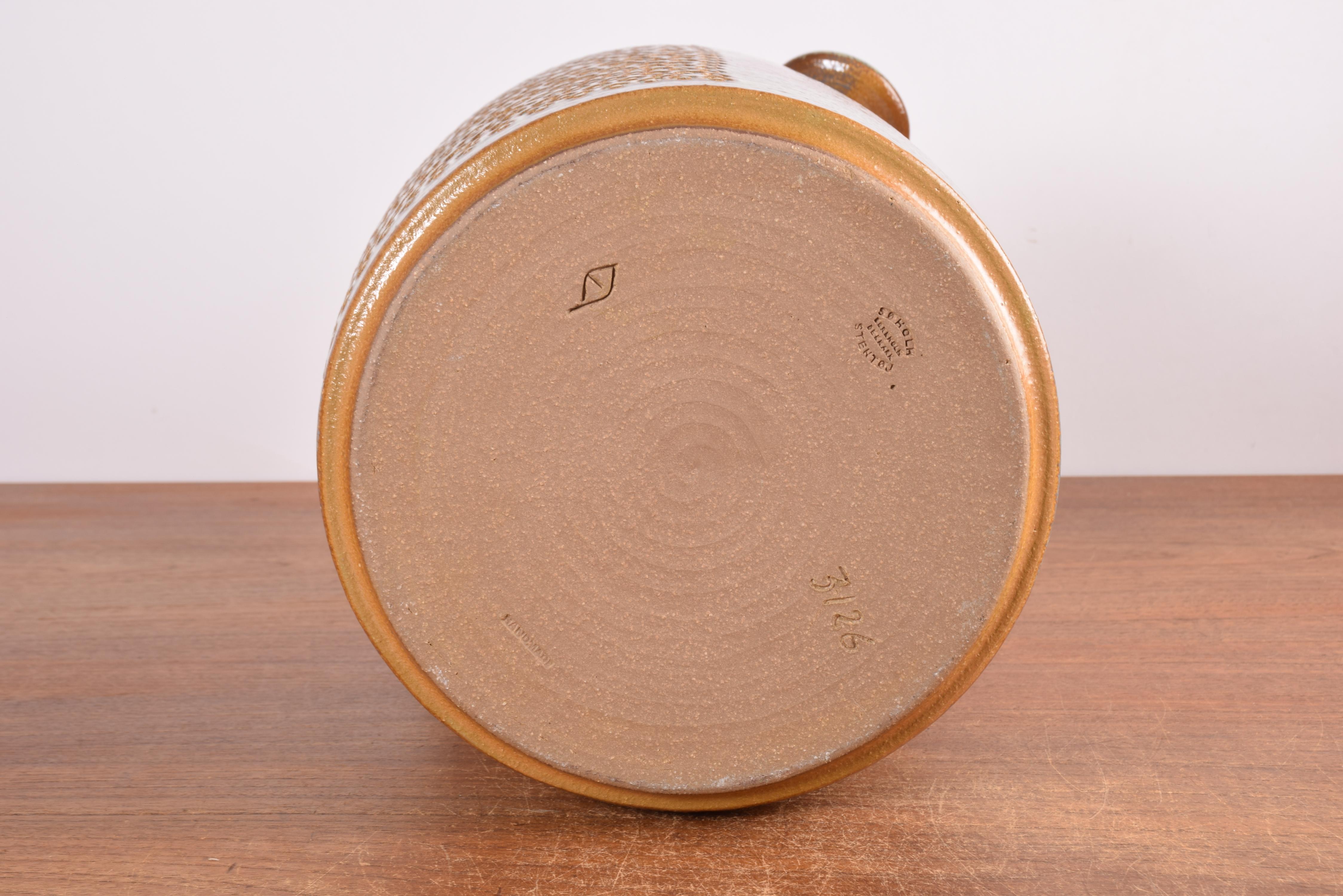 Danish Einar Johansen for Søholm Ceramic Floor Vase Beige Brown Dot Decor, 1960s For Sale 10
