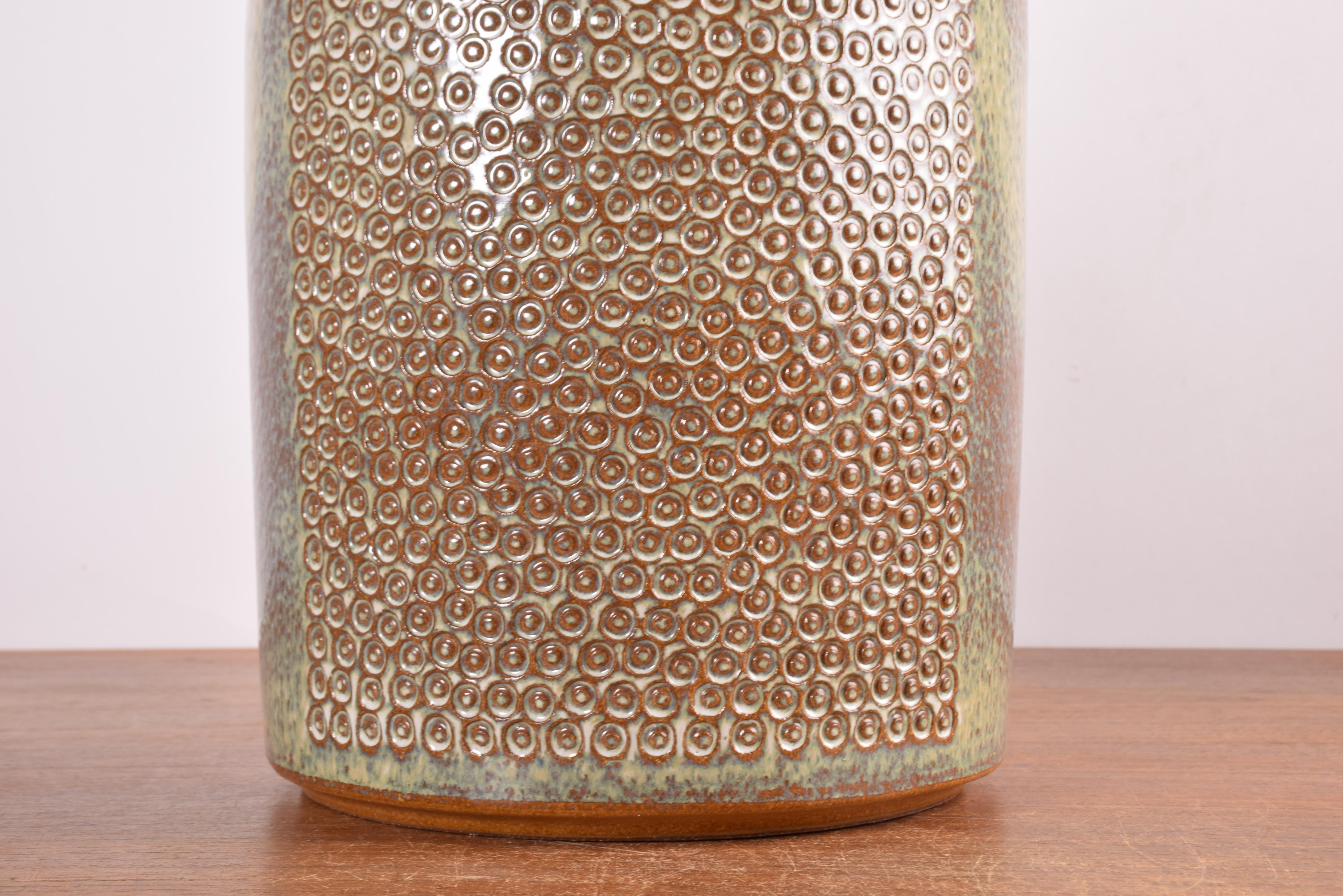 Danish Einar Johansen for Søholm Ceramic Floor Vase Beige Brown Dot Decor, 1960s For Sale 3