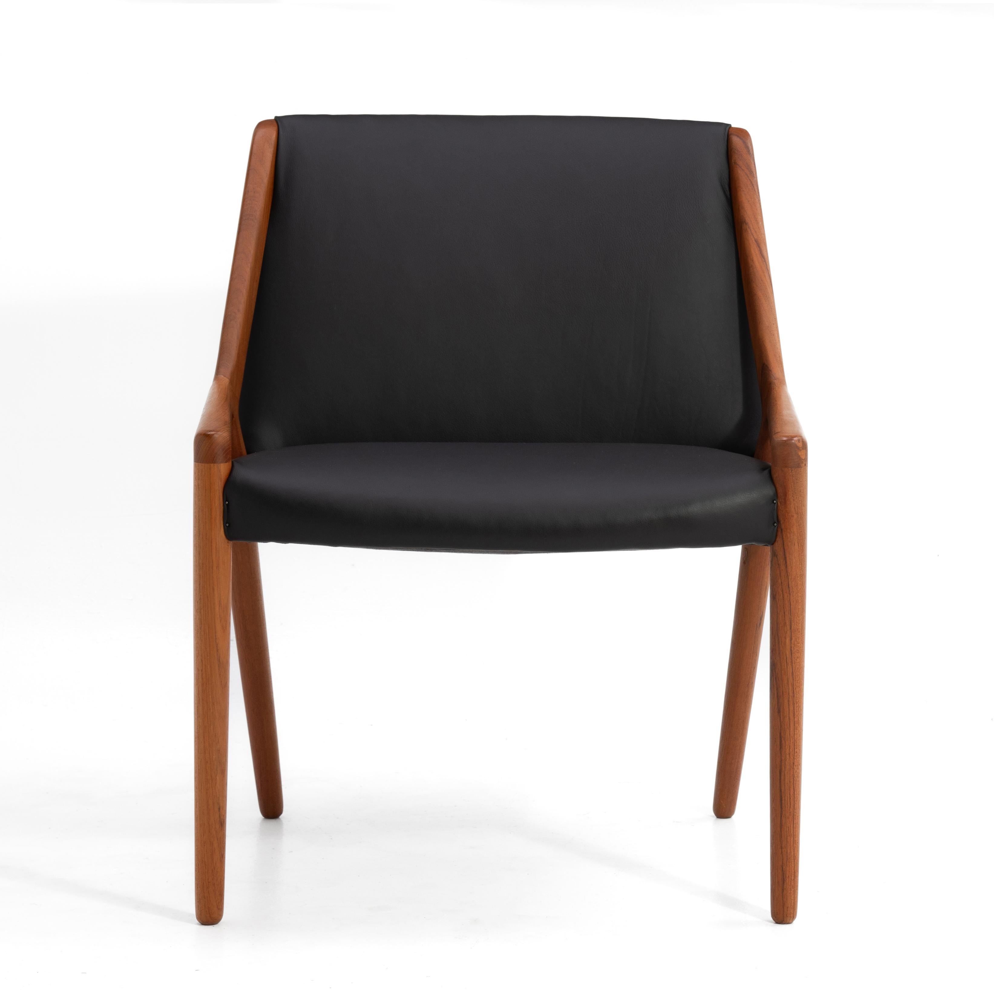 Milieu du XXe siècle Chaise longue danoise en cuir Willy Beck d'Ejner Larsen et Aksel Bender Madsen en vente