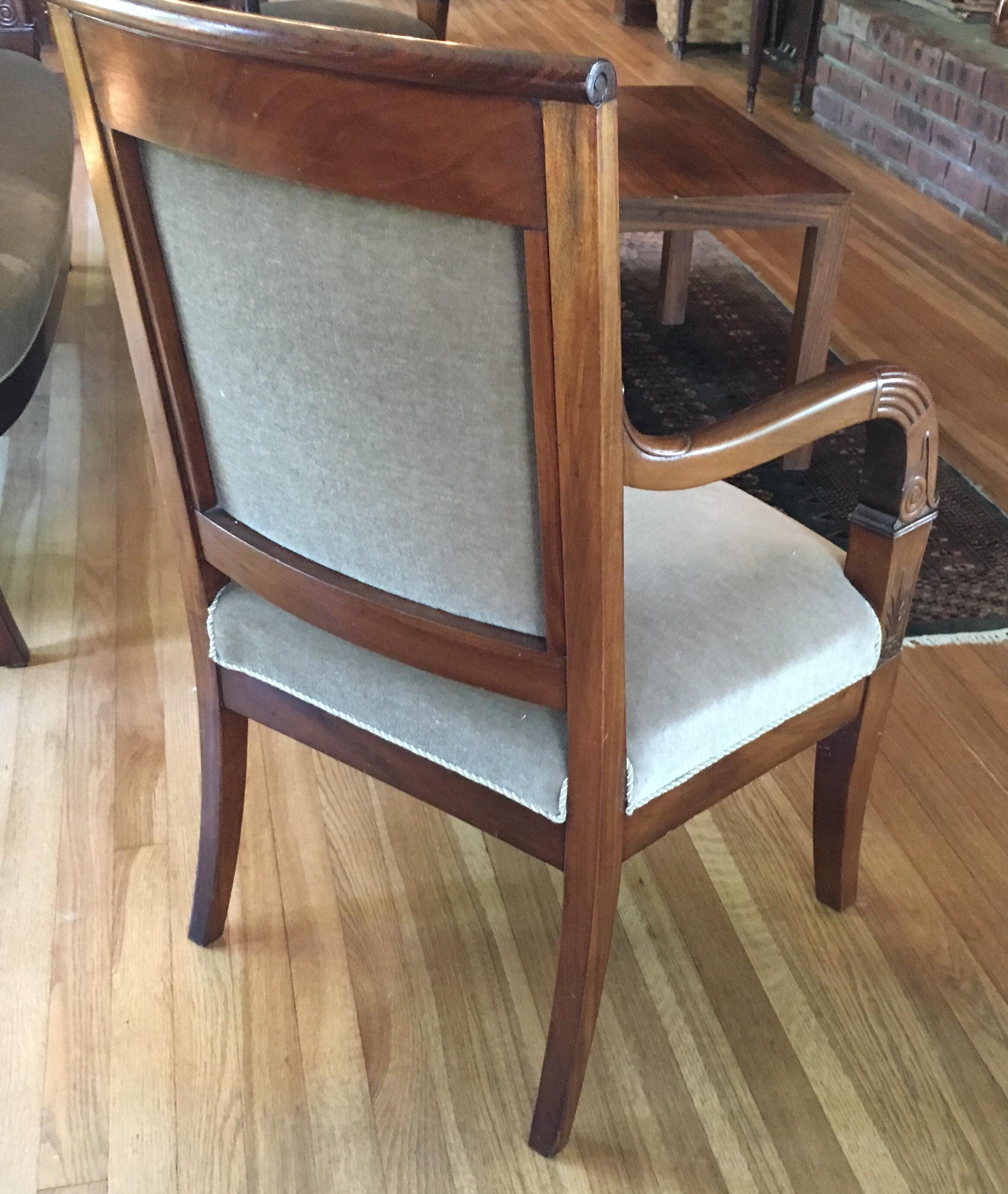 Danish Empire Armchairs and Settee Salon Suite In Good Condition In Garrison, NY