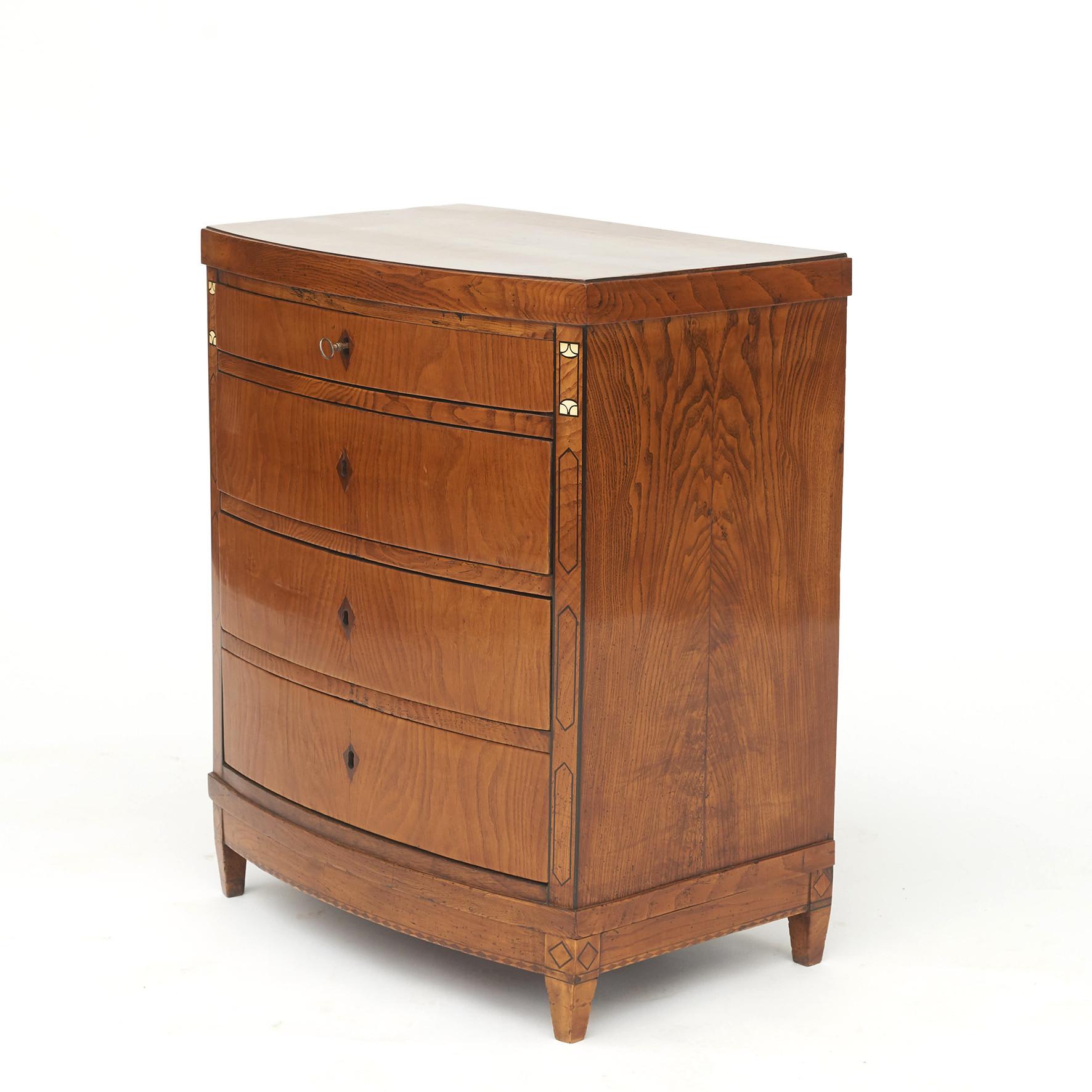 Danish Empire Chest of Drawers with Curved Front, circa 1810 8