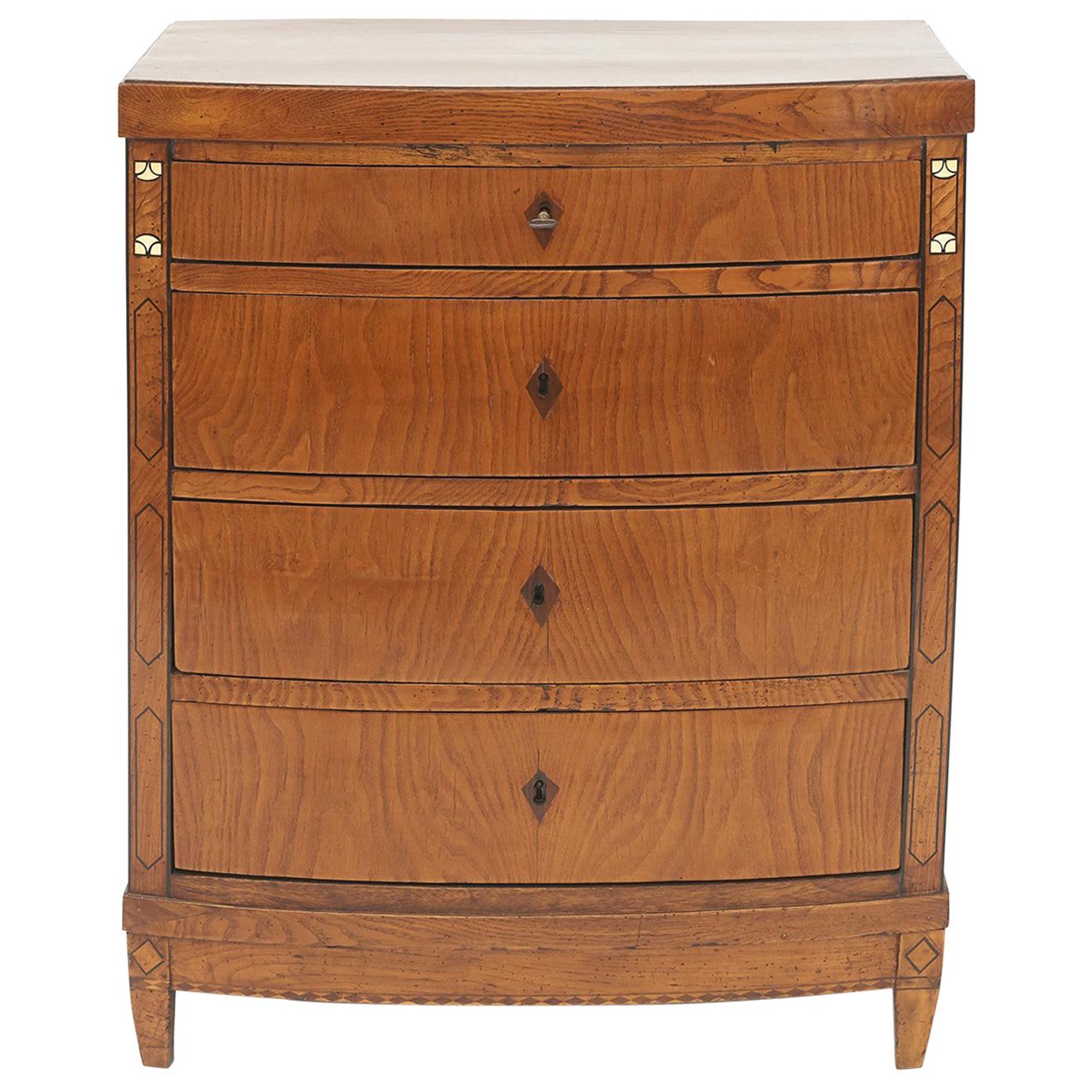 Danish Empire Chest of Drawers with Curved Front, circa 1810