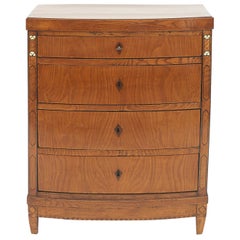 Antique Danish Empire Chest of Drawers with Curved Front, circa 1810