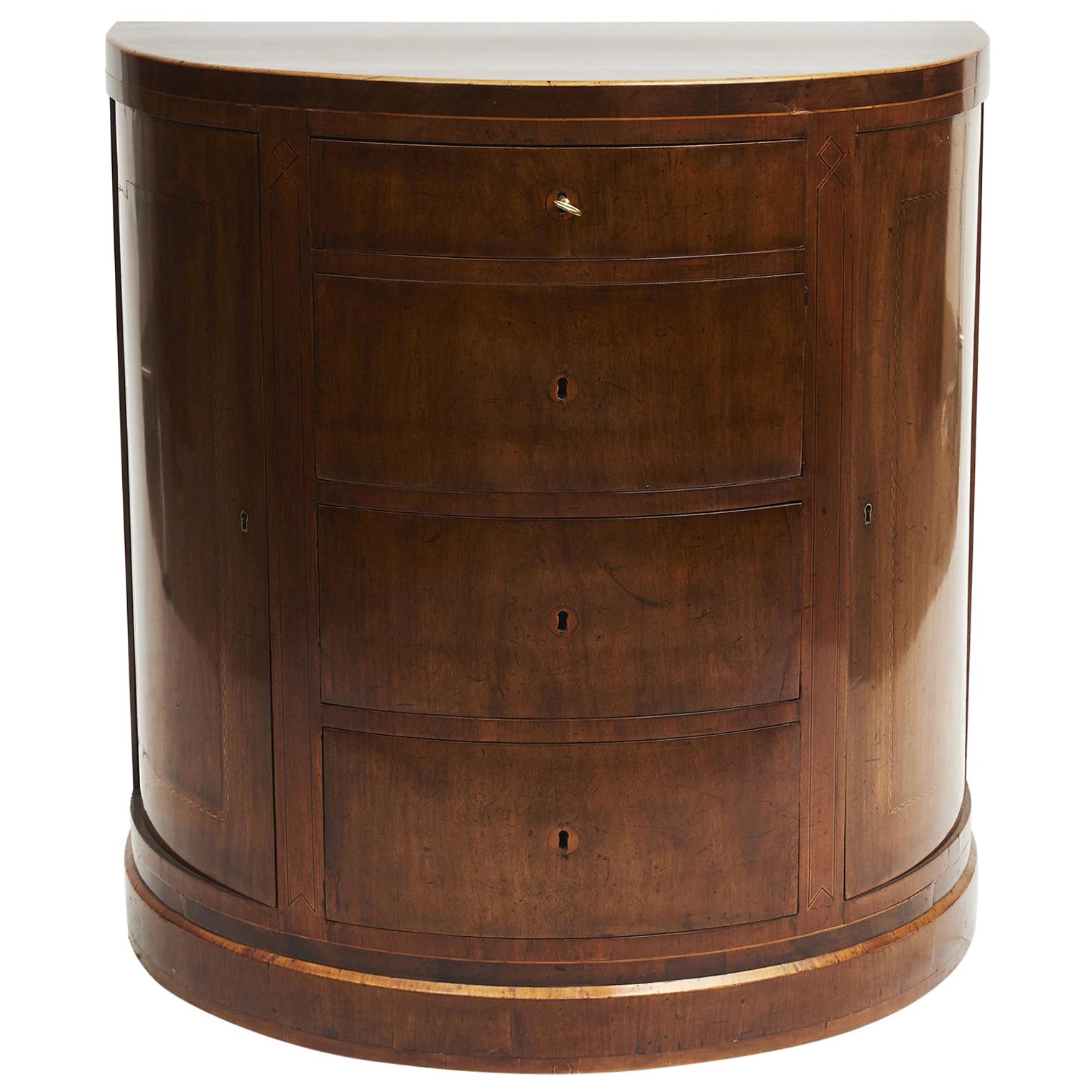 Danish Empire Demilune Commode or Cabinet