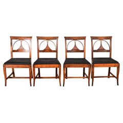 Danish Empire Set of Four Mahogany Dining Chairs