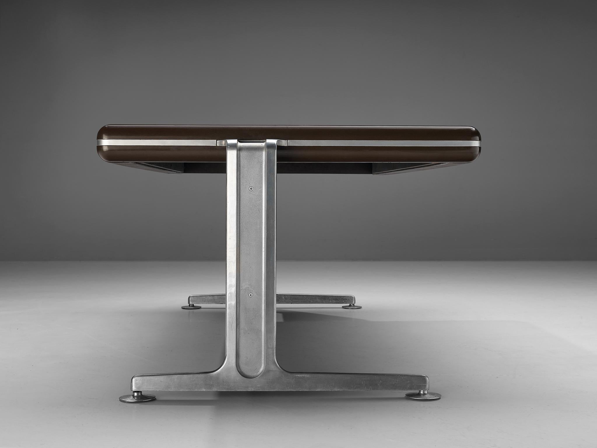Danish Executive Desk in Leather and Aluminum 4