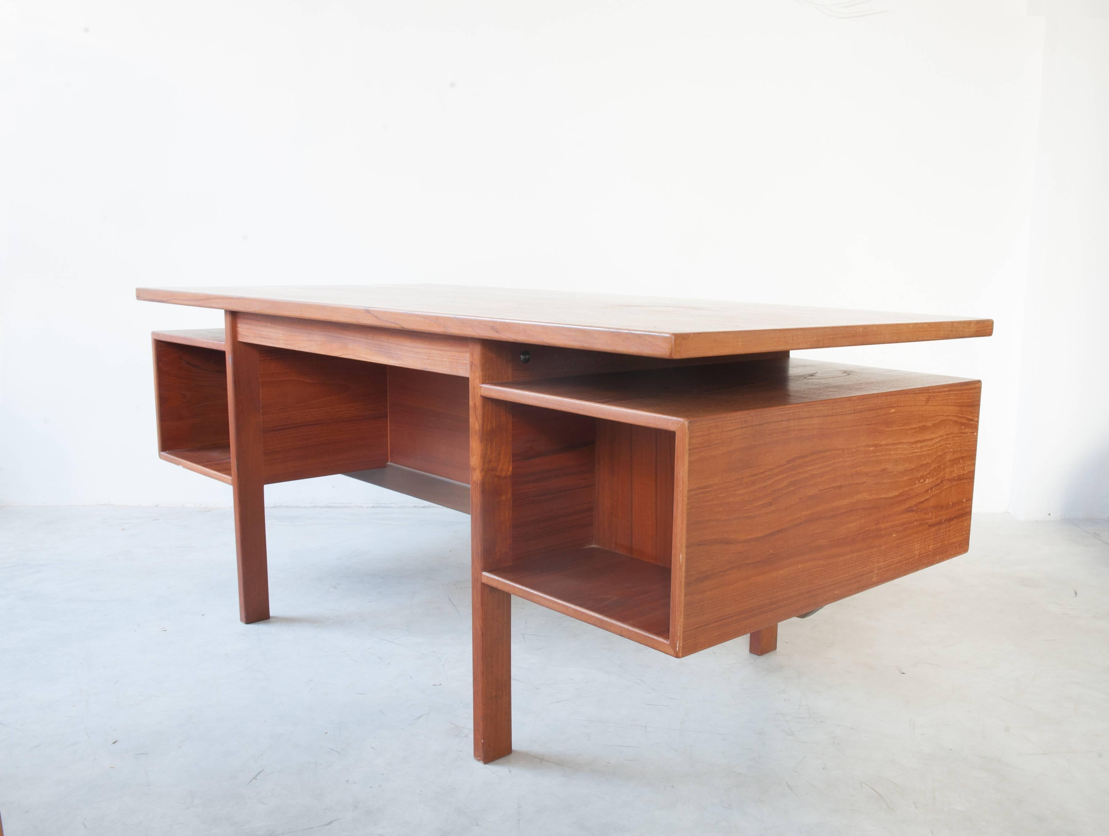 Scandinavian Modern Danish Executive Freestanding Desk in Teak Designed in 1962