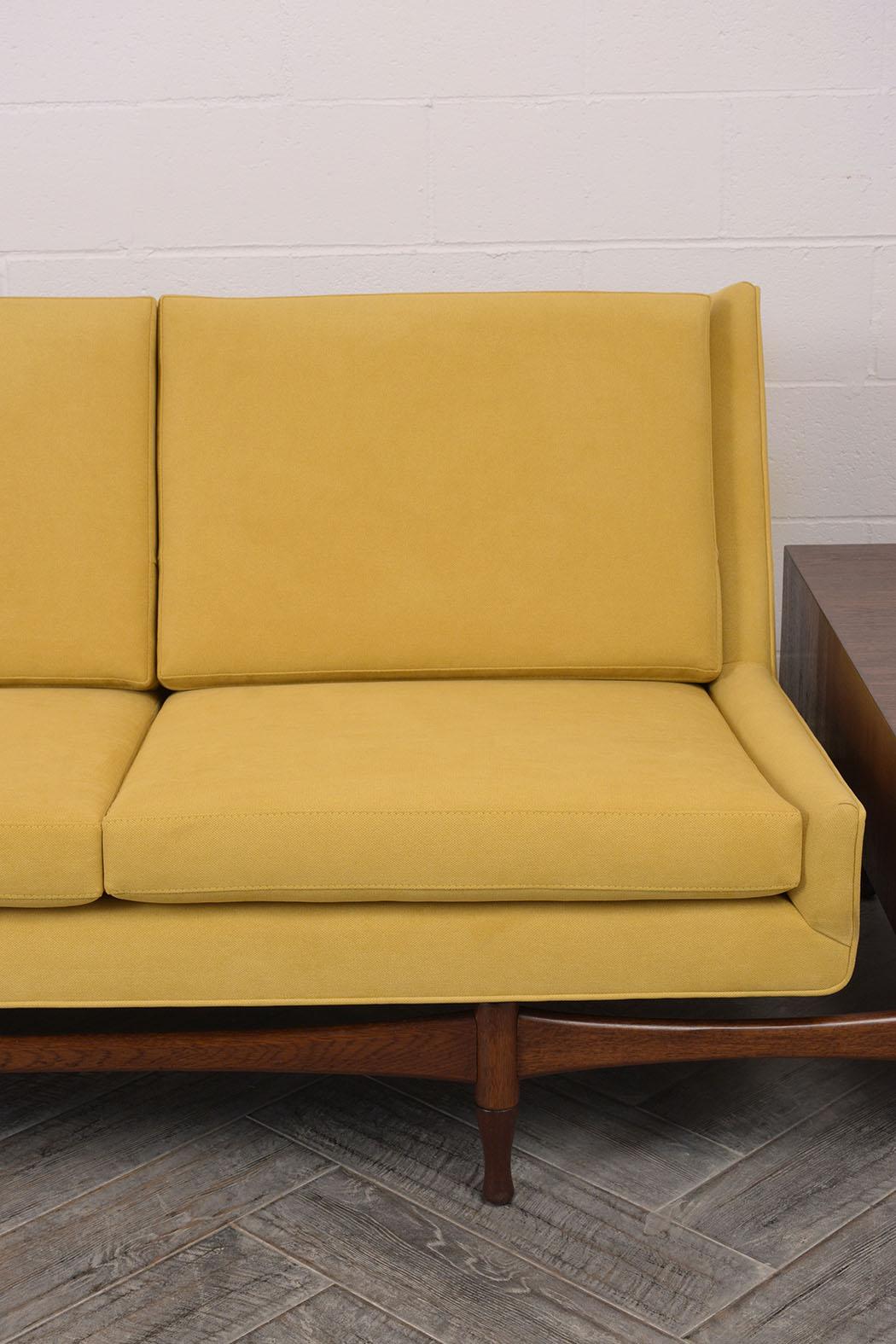 Lacquered Danish Executive Modern Sofa with Side Tables
