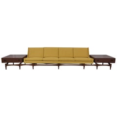 Retro Danish Executive Modern Sofa with Side Tables