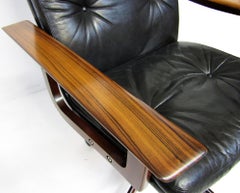 Danish Executive Office Chair in Leather & Rosewood by Arne Vodder for Sibast
