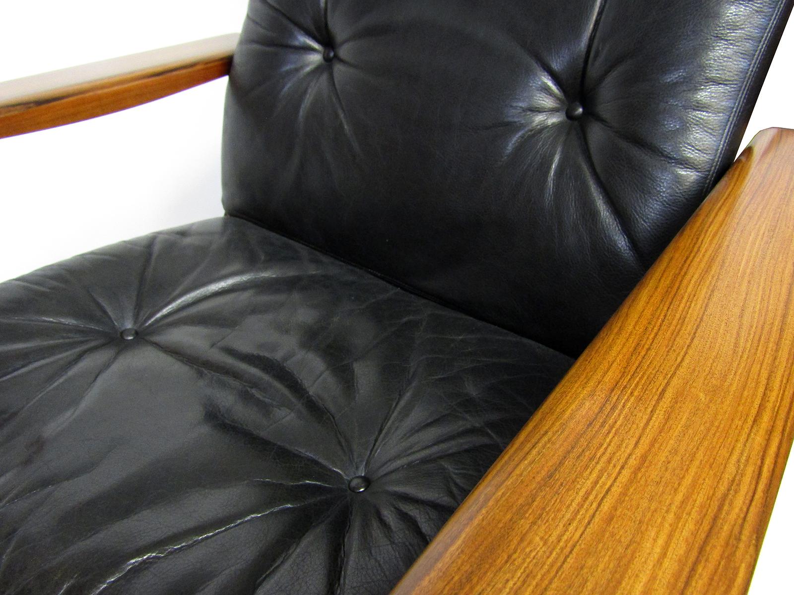 Danish Executive Office Chair in Leather & Rosewood by Arne Vodder for Sibast 3