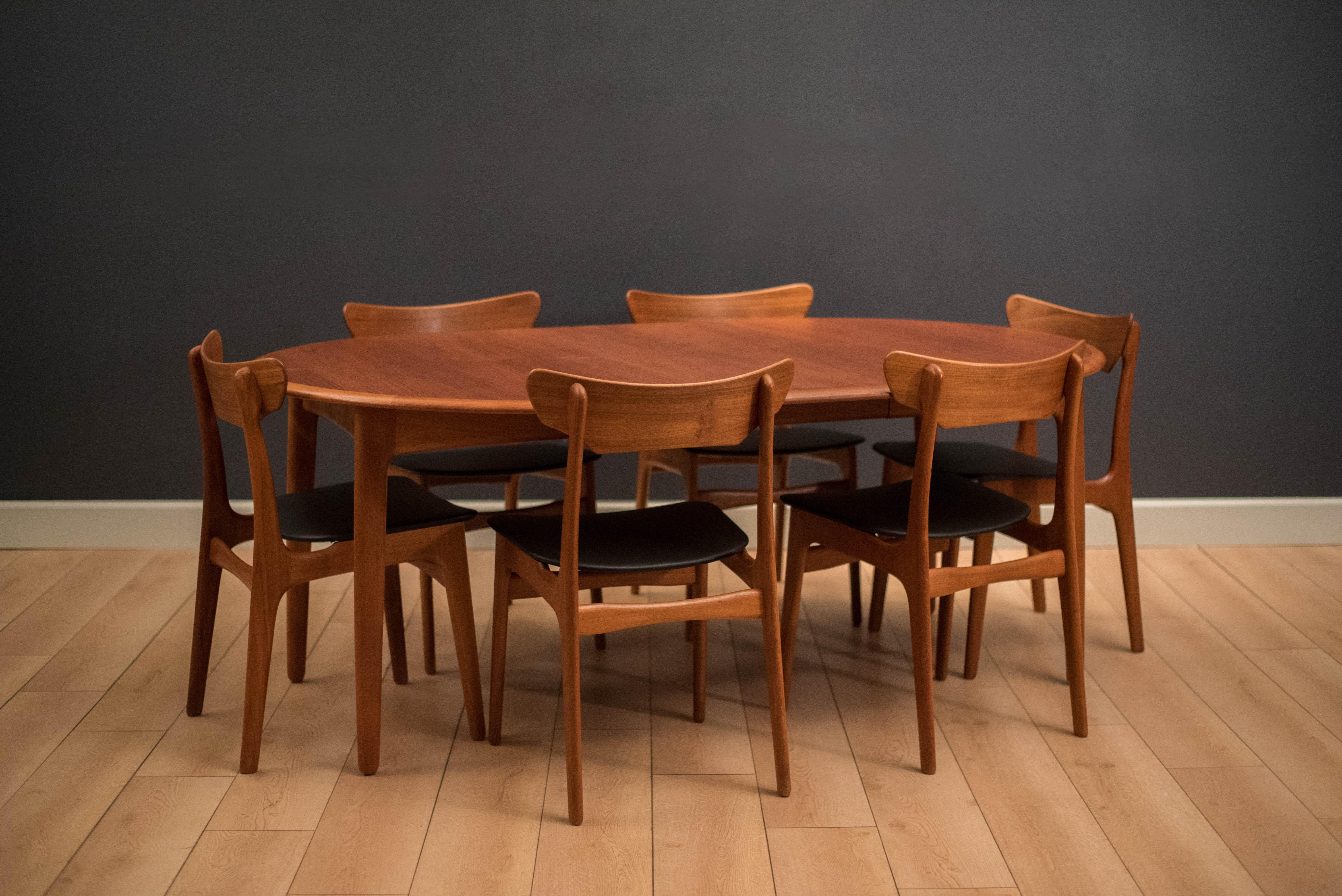 Scandinavian Modern Danish Expandable Teak Dining Table by Svend Madsen