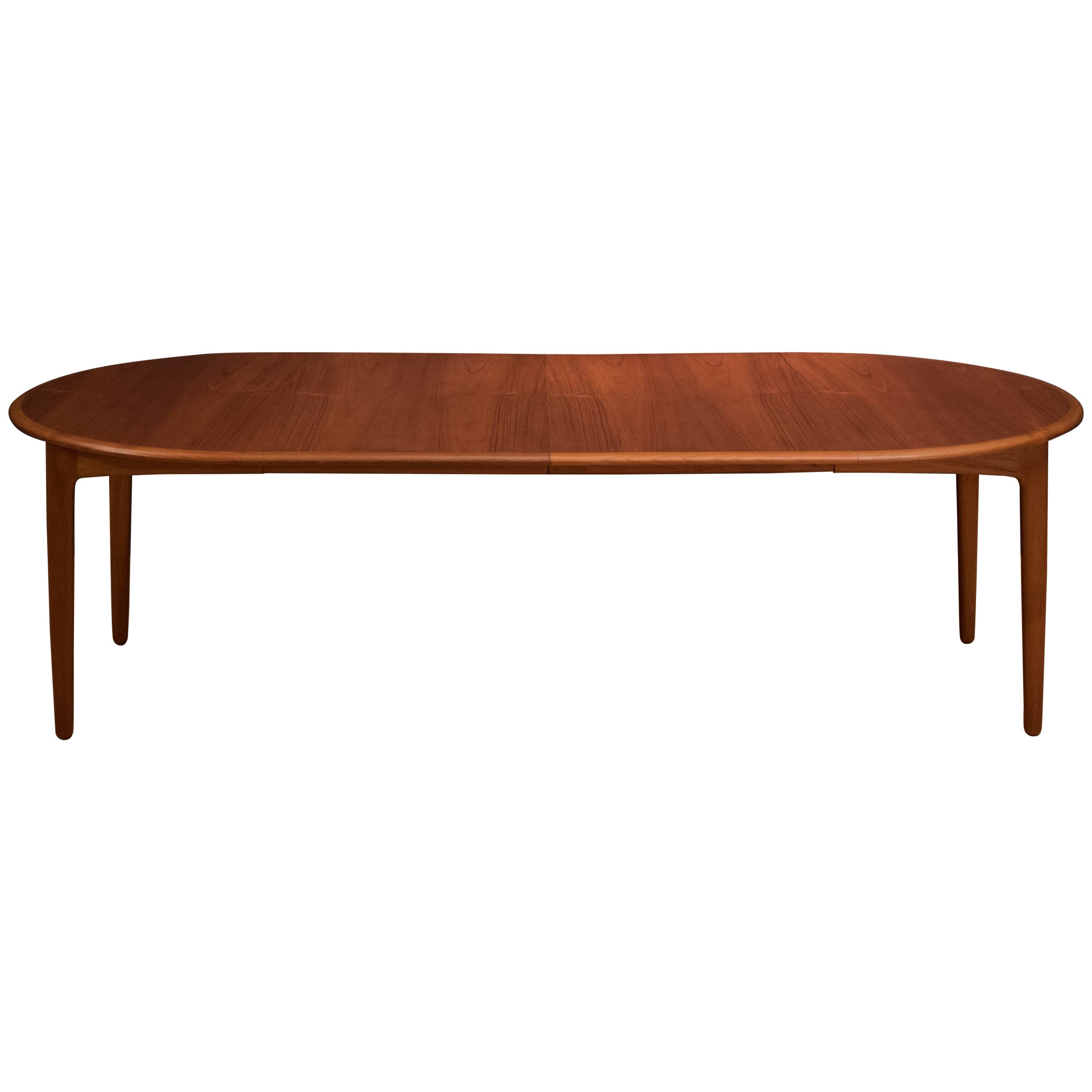 Danish Expandable Teak Dining Table by Svend Madsen