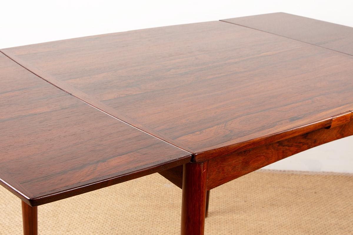 Danish extendable and reversible table, cards or dining, rosewood and felt 1960. For Sale 2