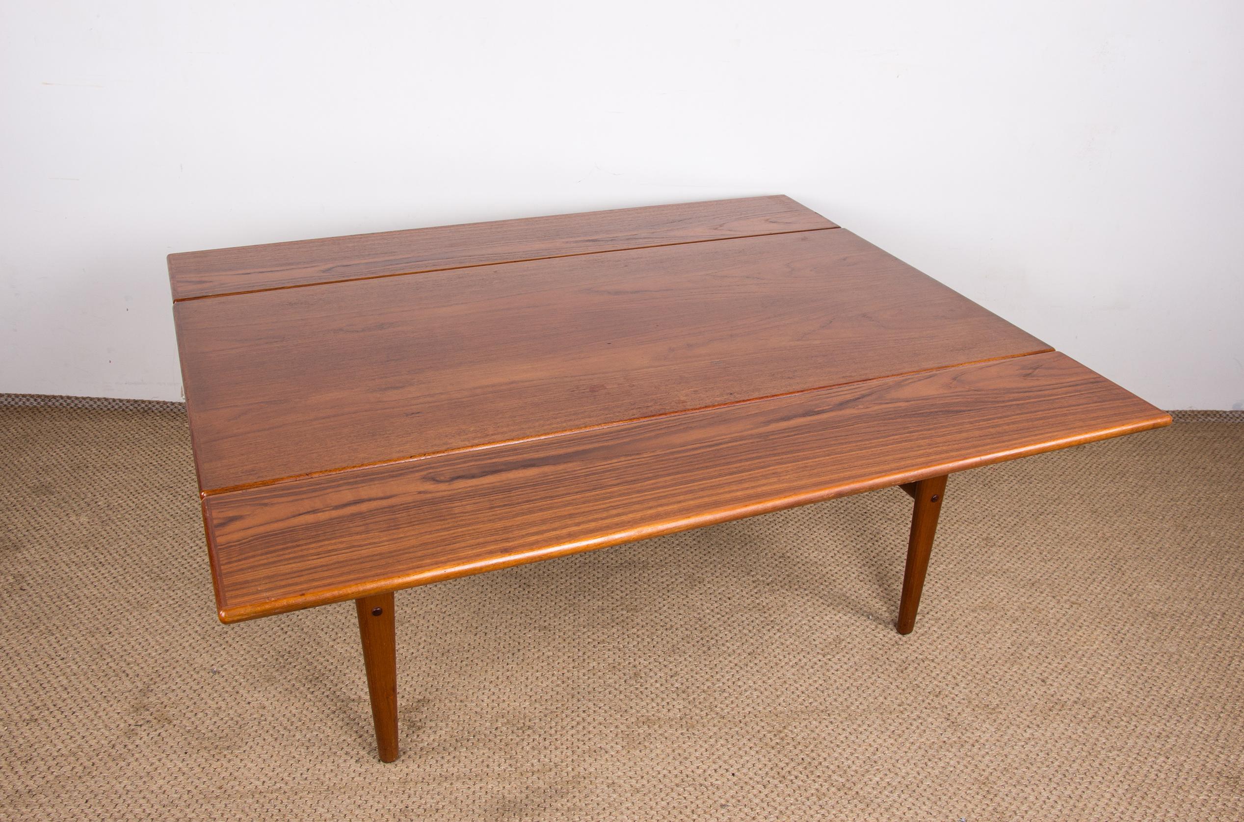 Mid-20th Century Danish extendable and transformable table, high and low, teak, Kai Kristiansen. For Sale