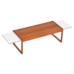 Danish extendable coffee table in teak and white Denmark 1960