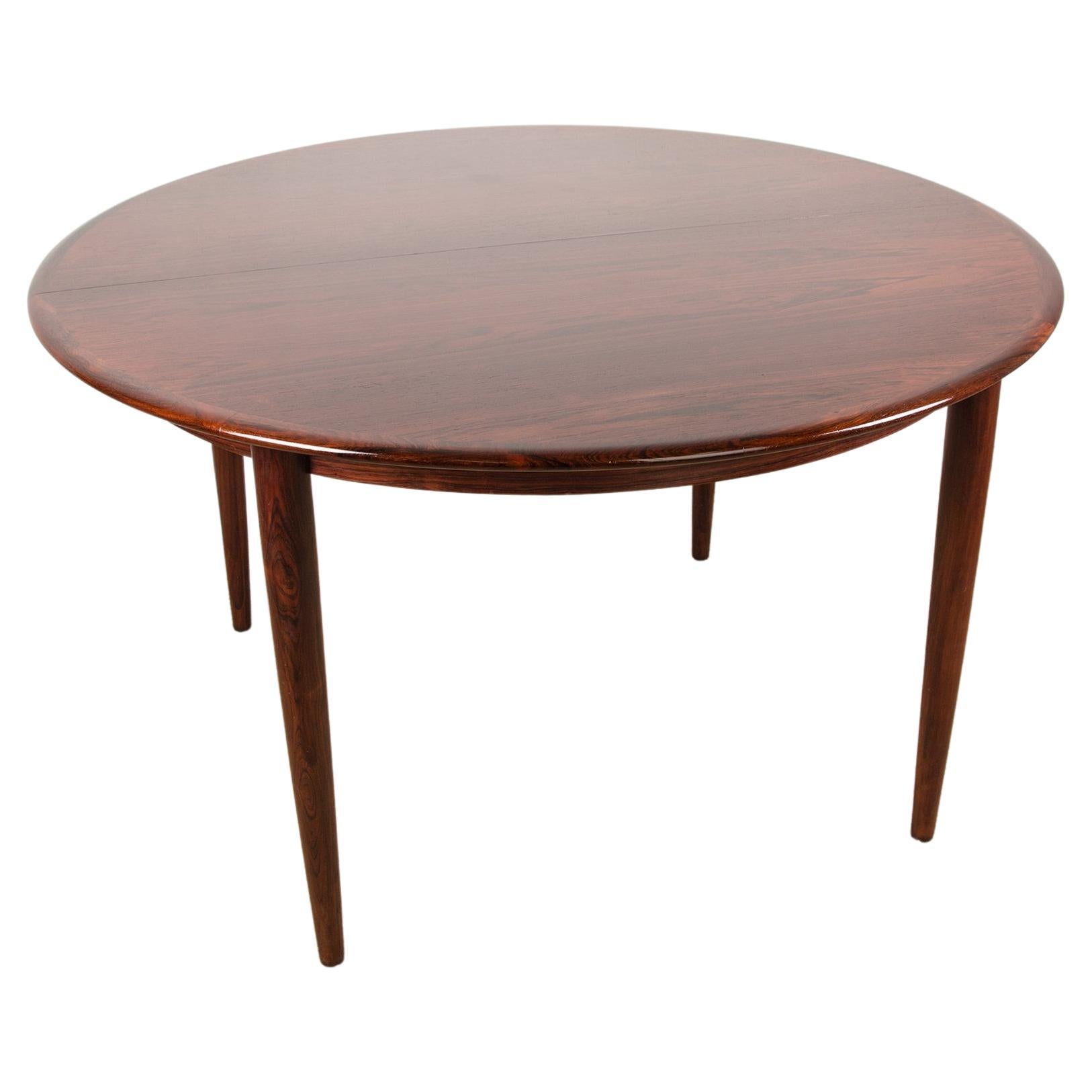 Table de salle à manger danoise extensible en bois de rose Rio, modèle 55, Arne Vodder pour Sibast.