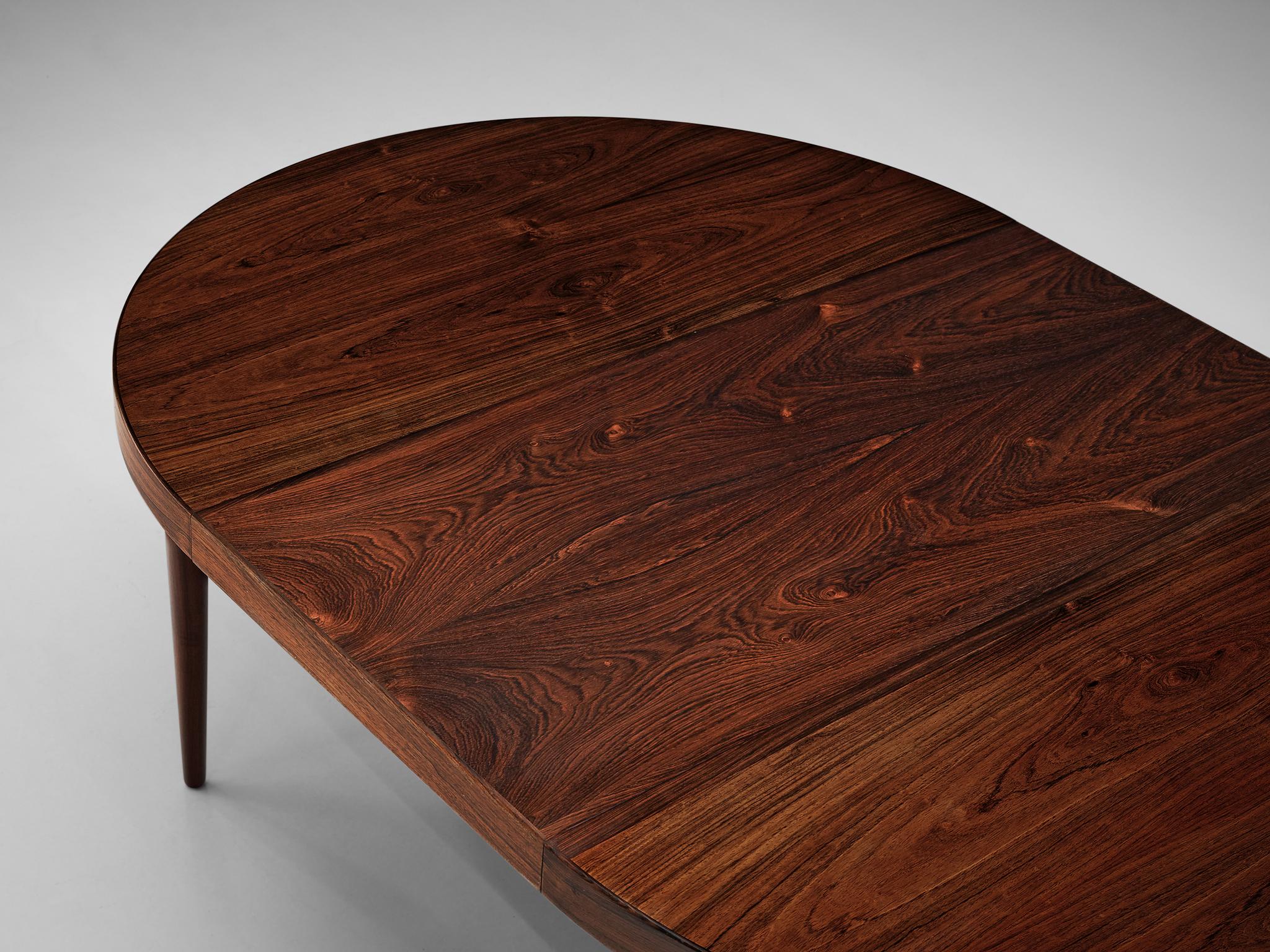Mid-Century Modern Danish Extendable Dining Table in Rosewood