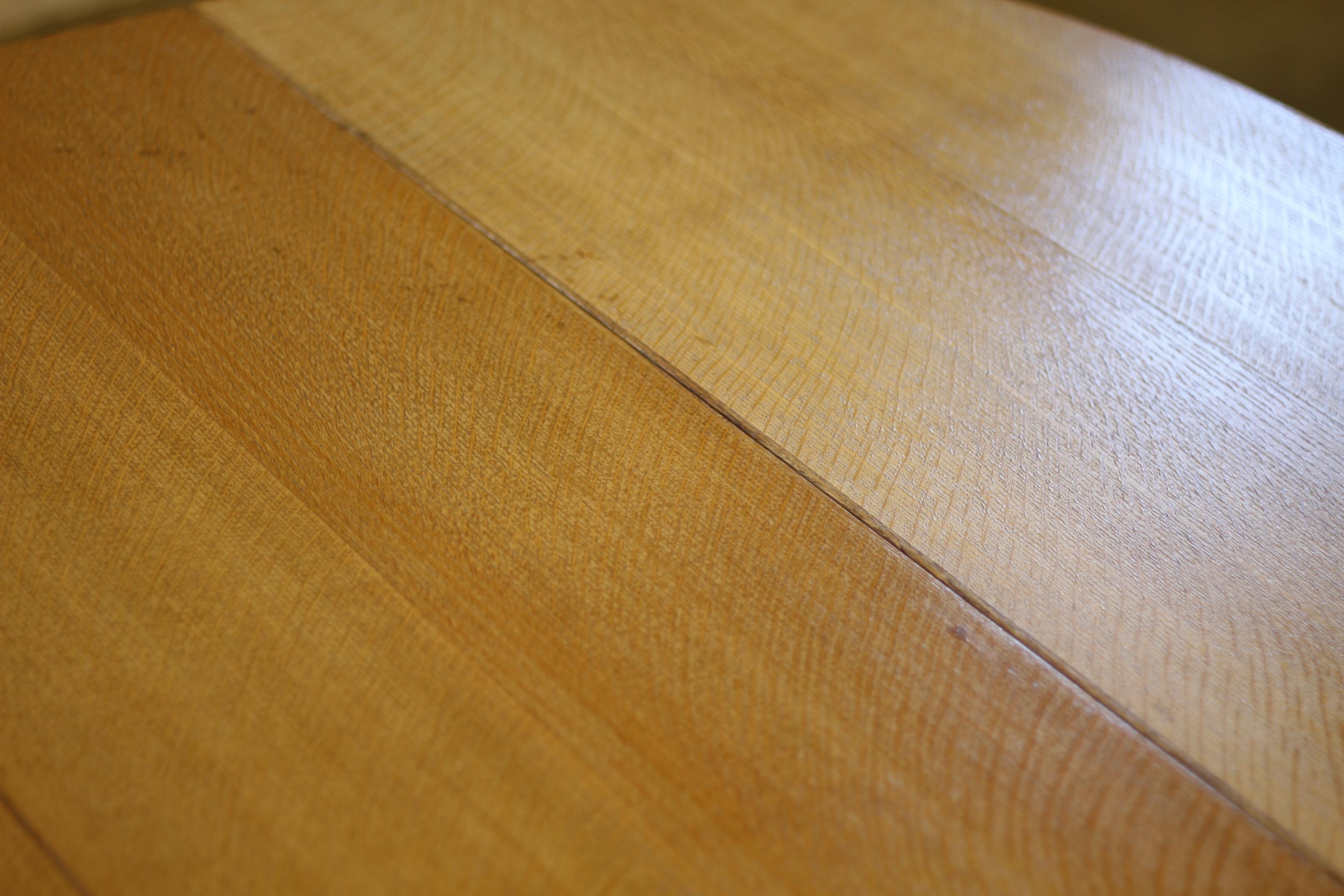 Danish Extendable Dining Table with leafs in Oak style of Henning Kjærnulf, 1960 For Sale 5