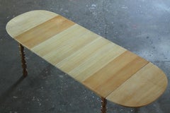 Danish Extendable Dining Table with leafs in Oak style of Henning Kjærnulf, 1960