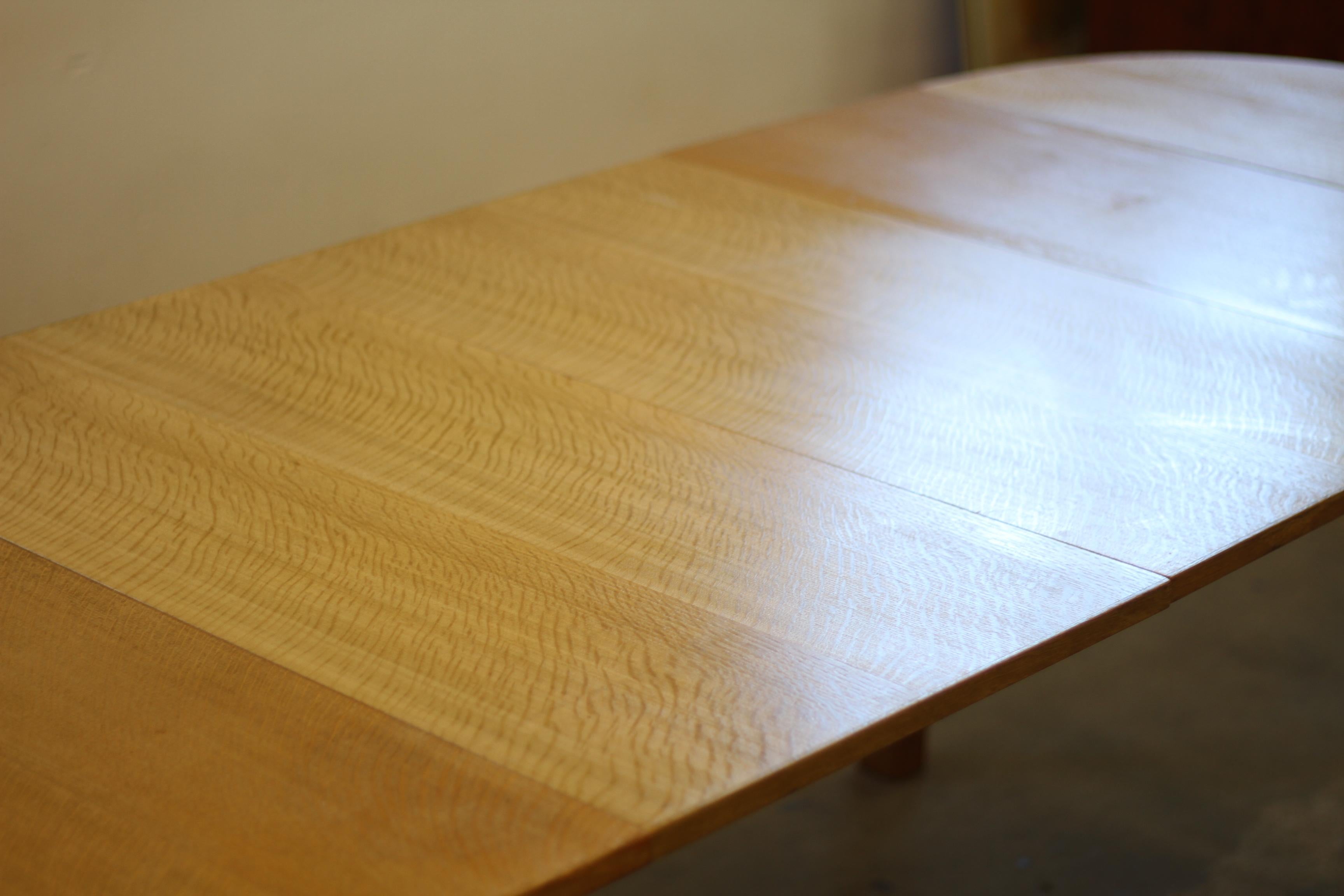 Danish Extendable Dining Table with leafs in Oak style of Henning Kjærnulf, 1960 For Sale 2