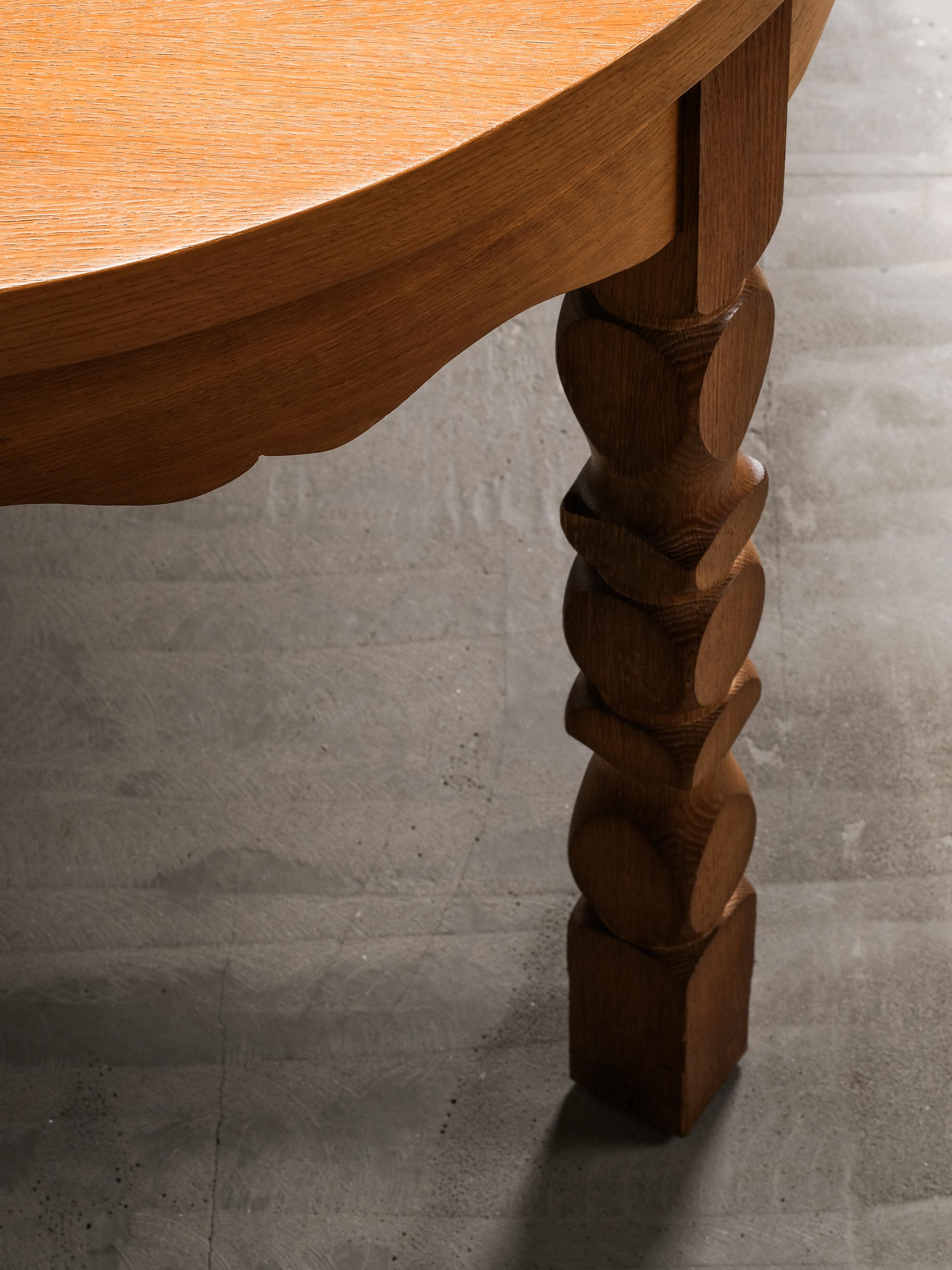 Danish Extendable Oak Dining Table by CJ Rosengaarden, 1960s (Eichenholz) im Angebot